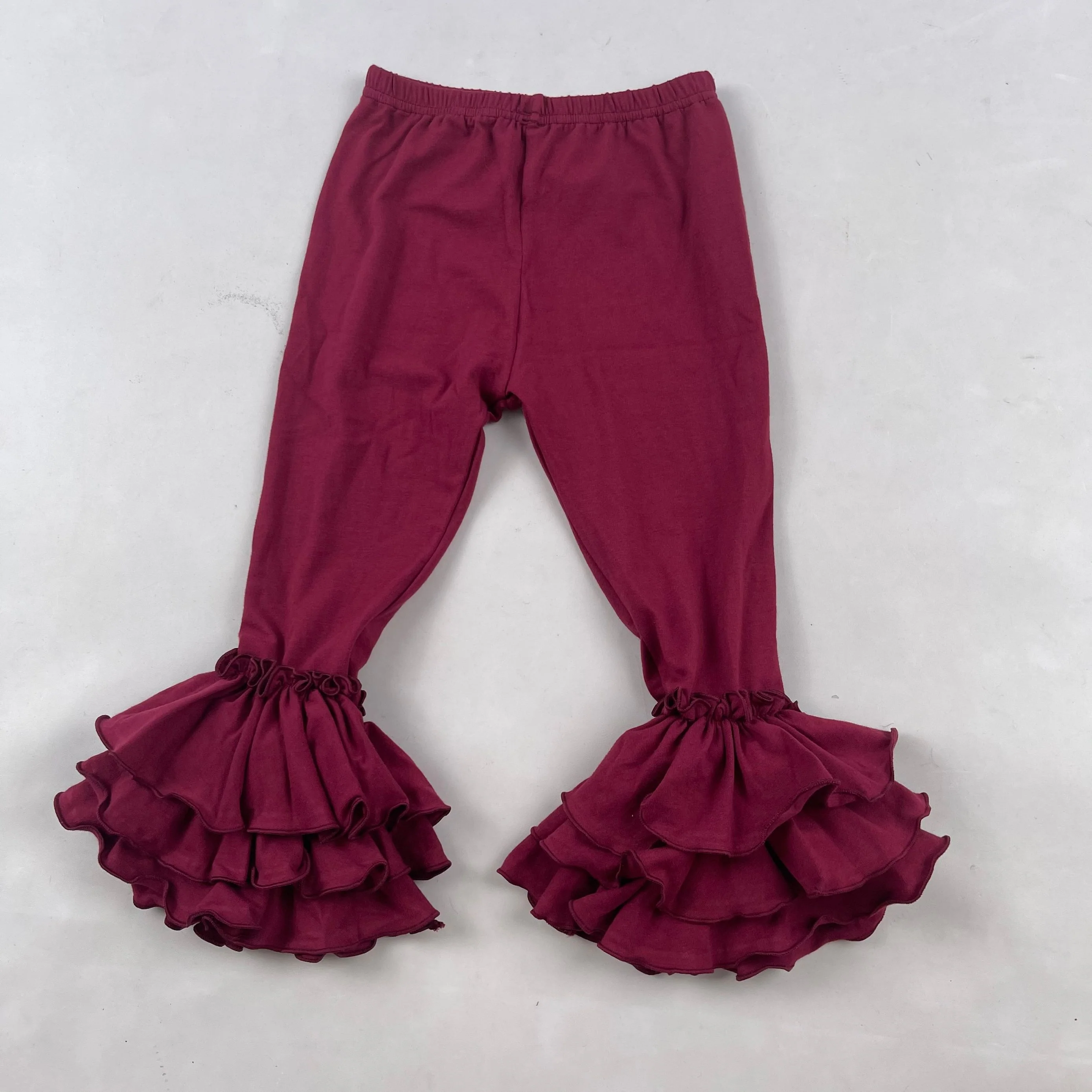 WINE RUFFLE PANTS