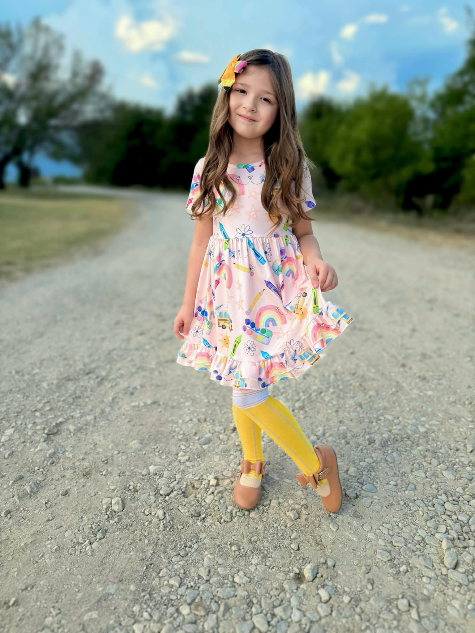 BACK TO SCHOOL RAINBOW PAINT DRESS PRESALE