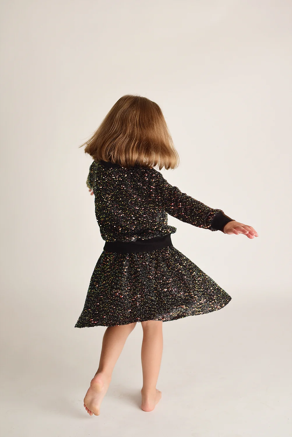 EVA SPARKLE BLACK TOP & SKIRT SET