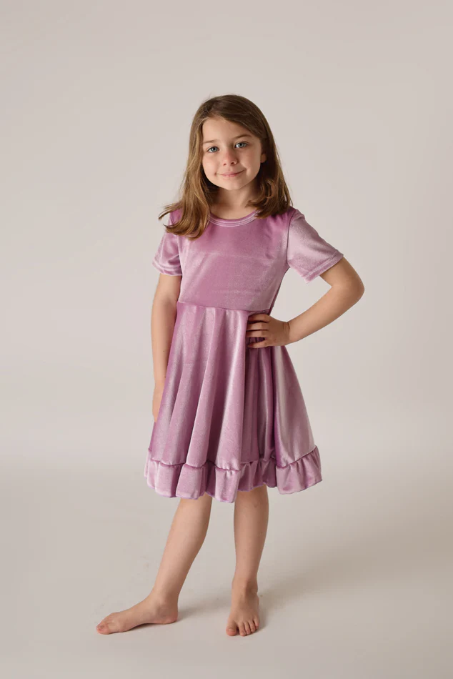 ELIZE LAVENDER WILDFLOWER TWIRL DRESS