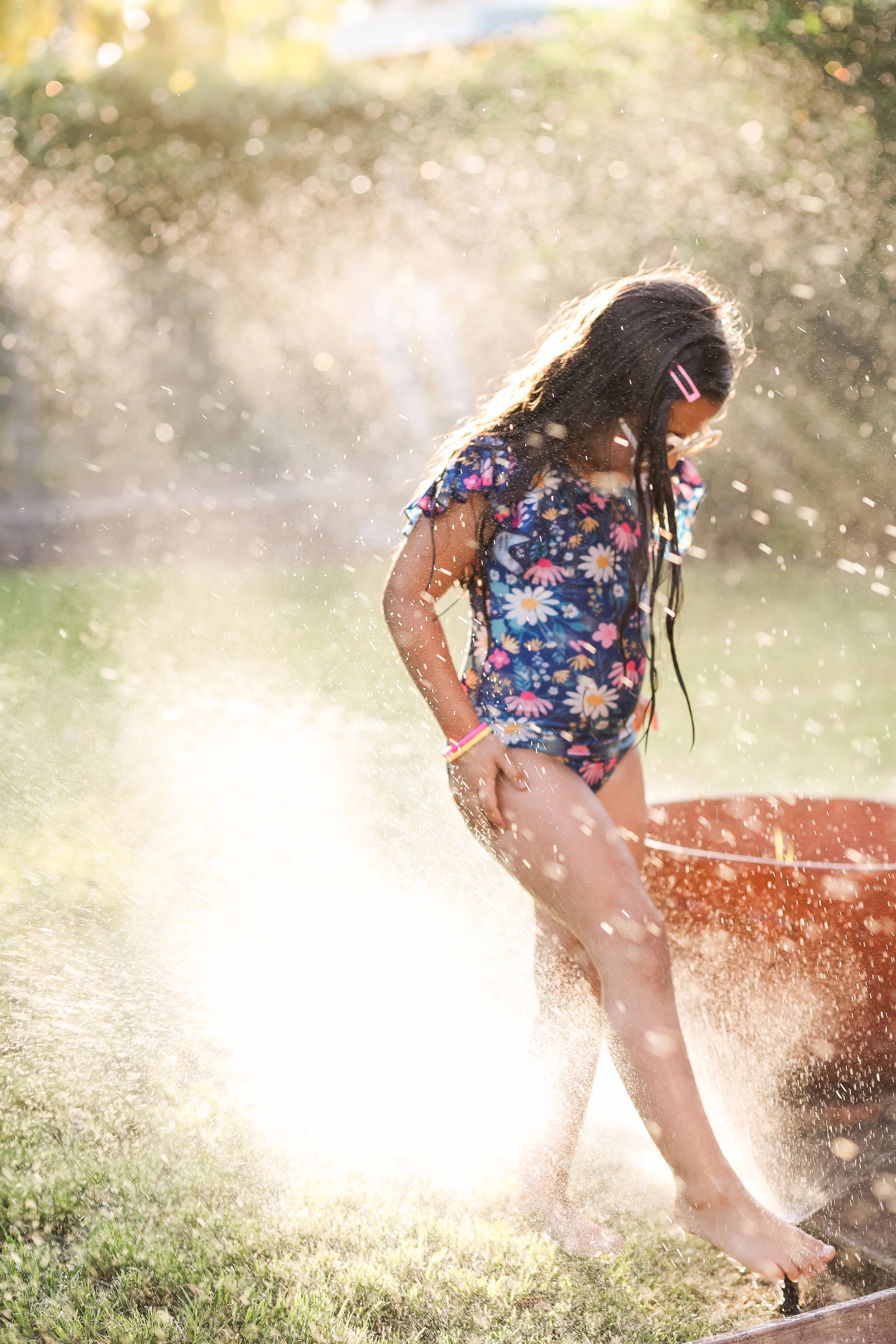 NAVY FLORAL ONE PIECE  SWIMSUIT