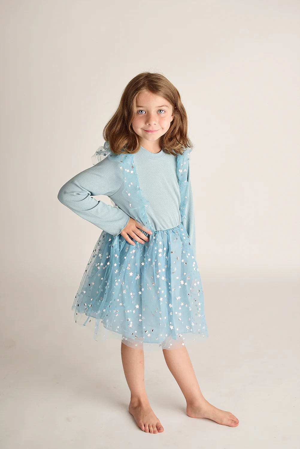 SNOWY BLUE STAR TUTU DRESS
