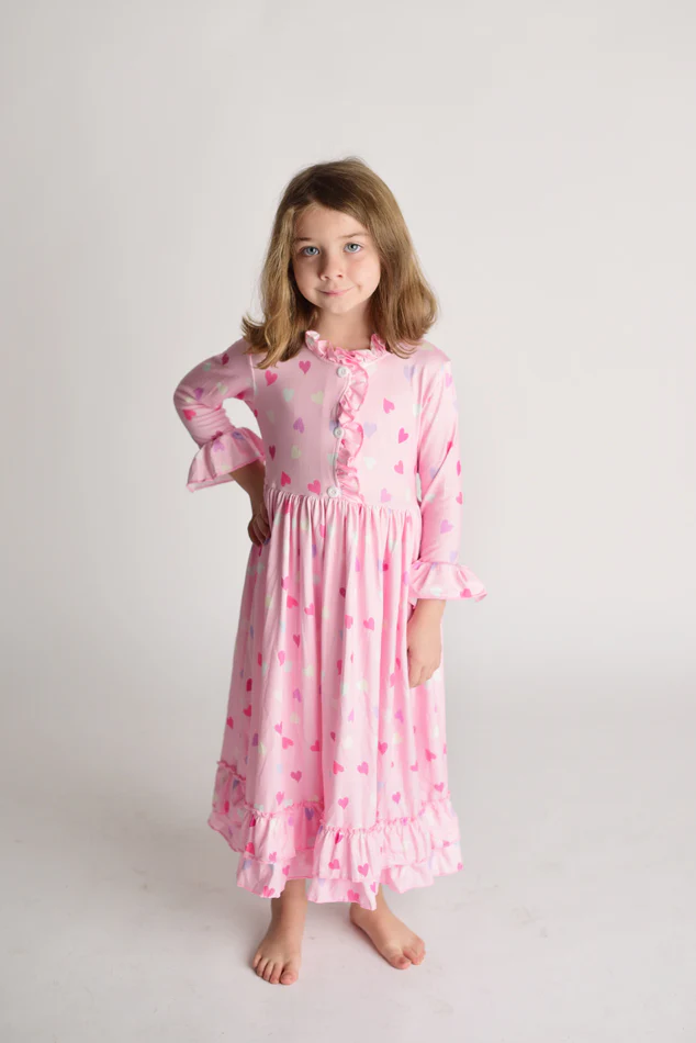 VALENTINE PINK HEARTS NIGHTGOWN