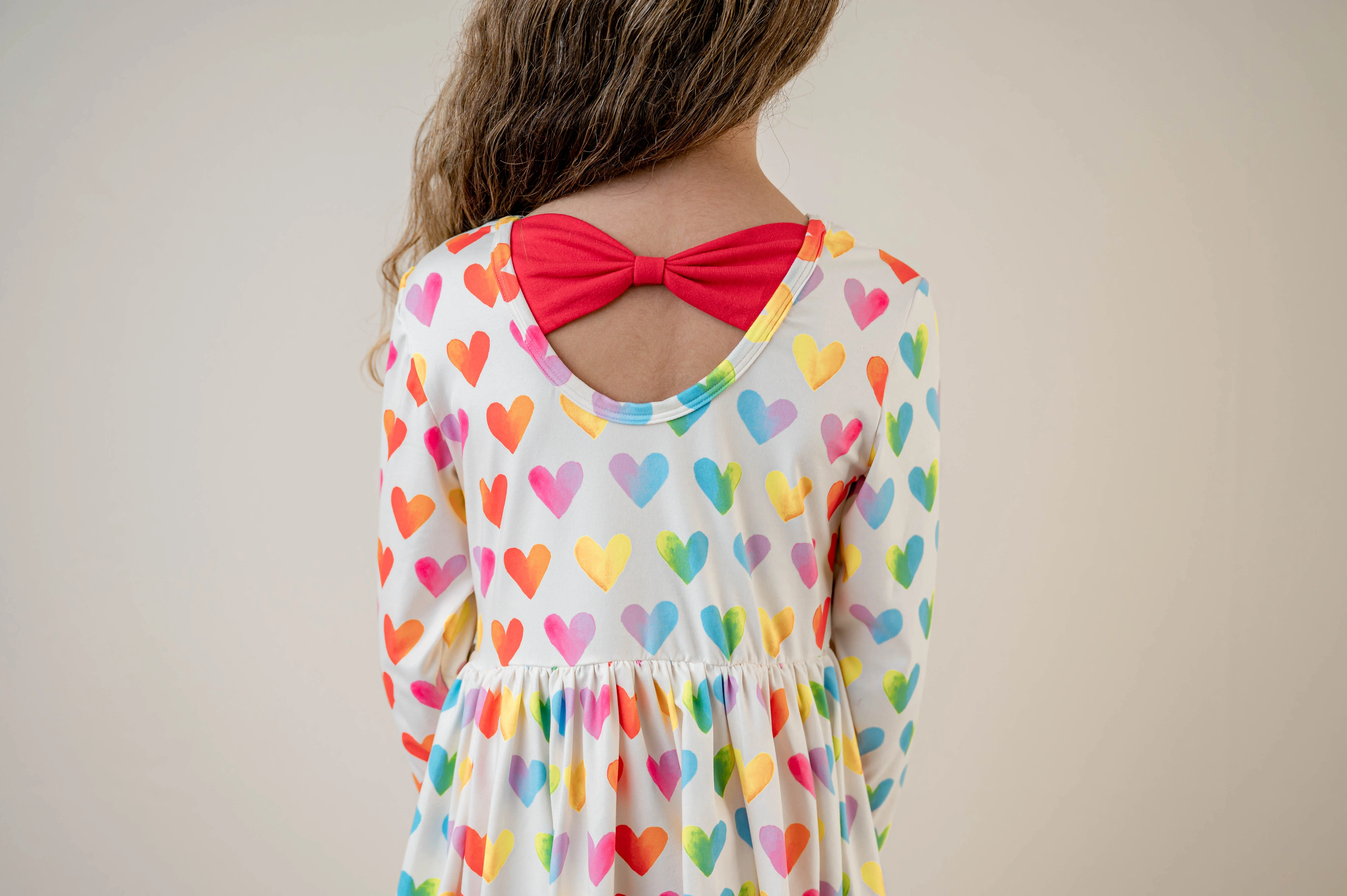 VALENTINE RAINBOW BOW DRESS