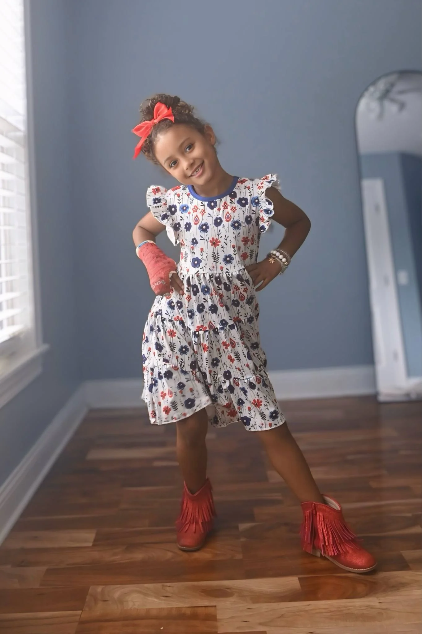 PATRIOTIC BLISS FLORAL DRESS