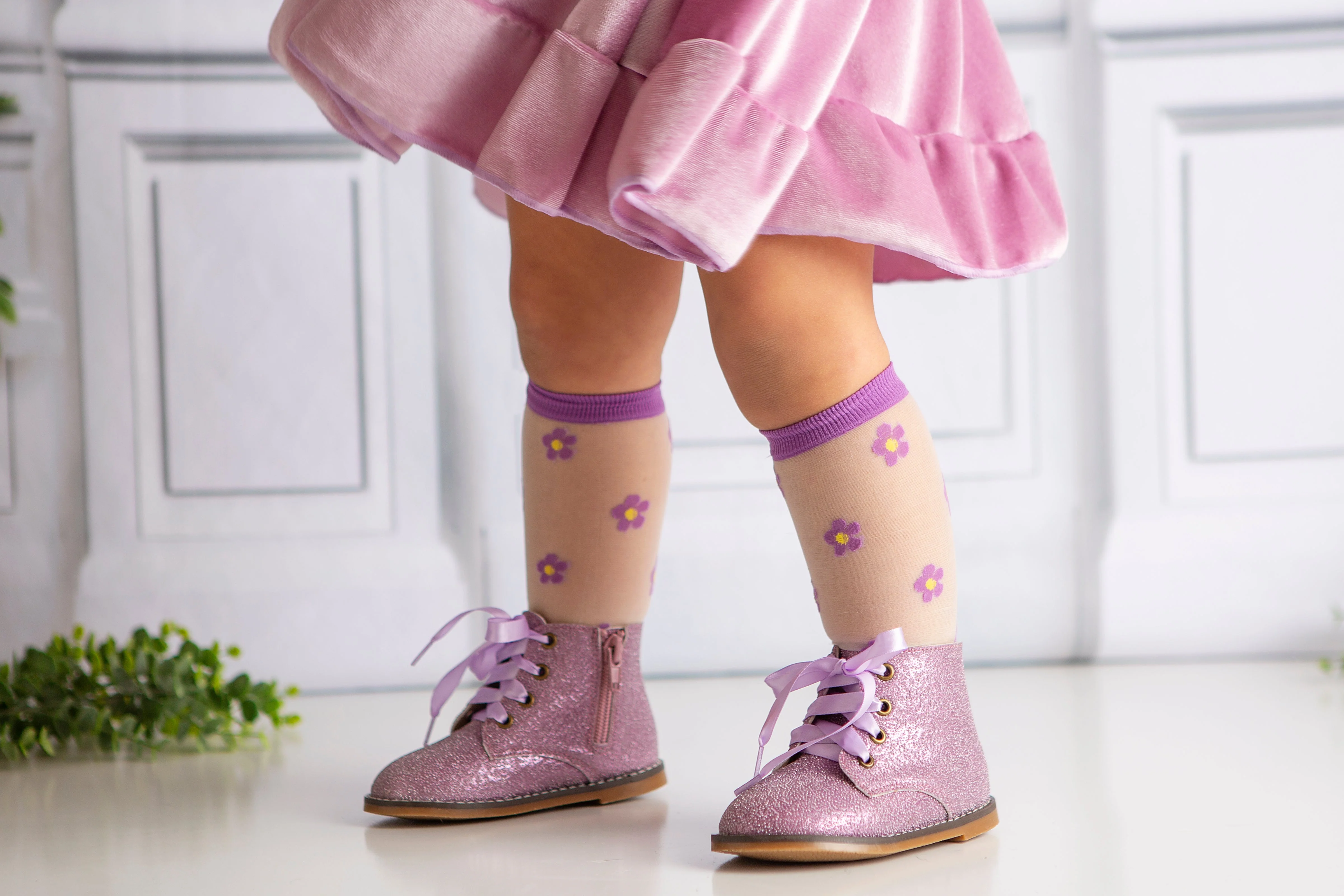 ELIZE LAVENDER WILDFLOWER TWIRL DRESS