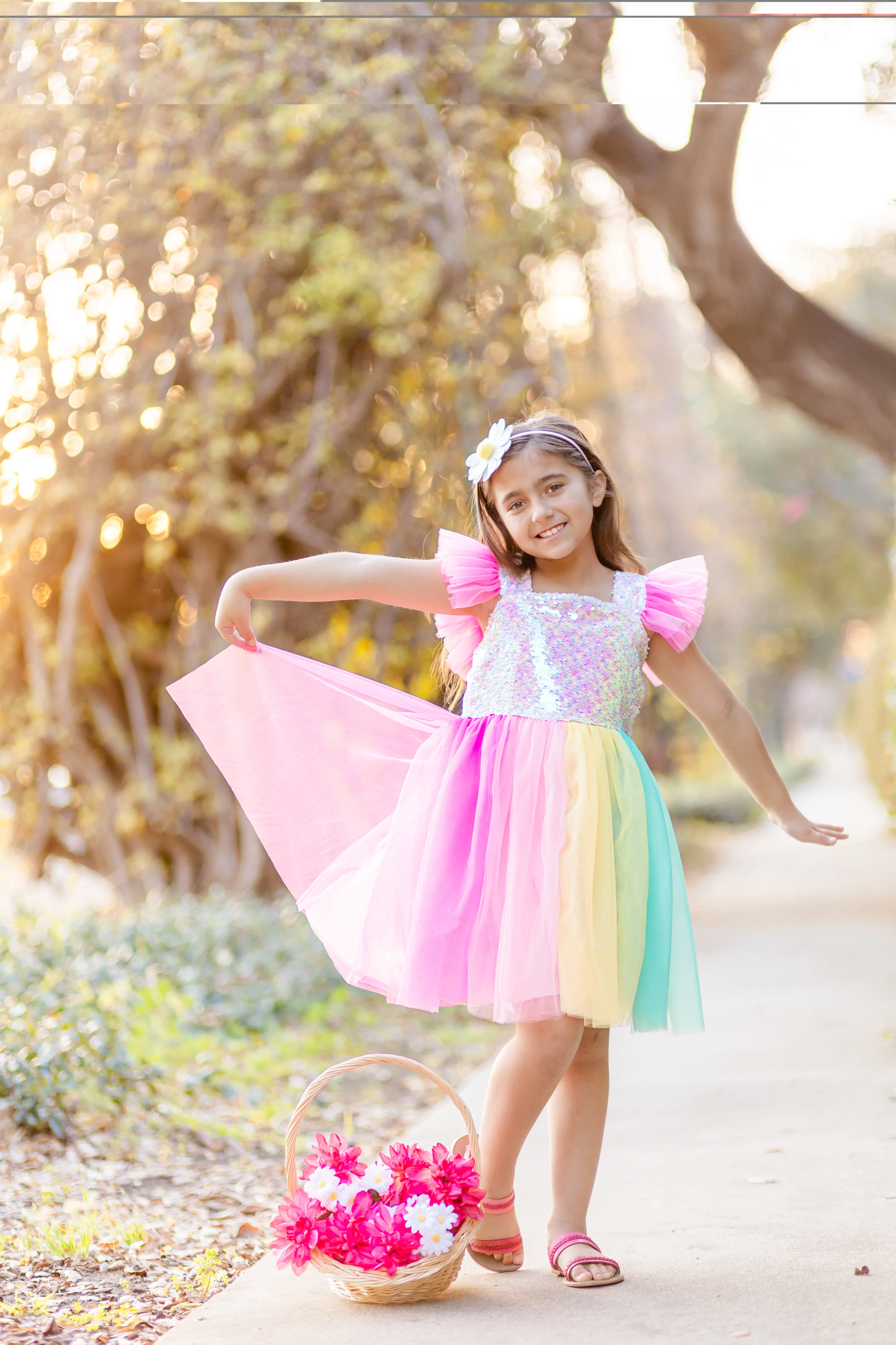 SPRING RAINBOW SPARKLE TUTU DRESS