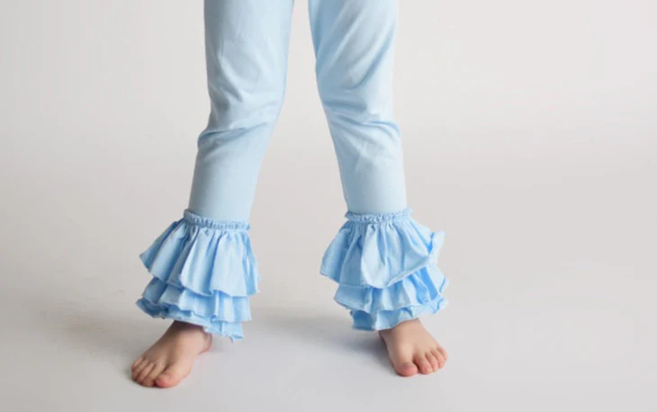LIGHT BLUE RUFFLE PANTS