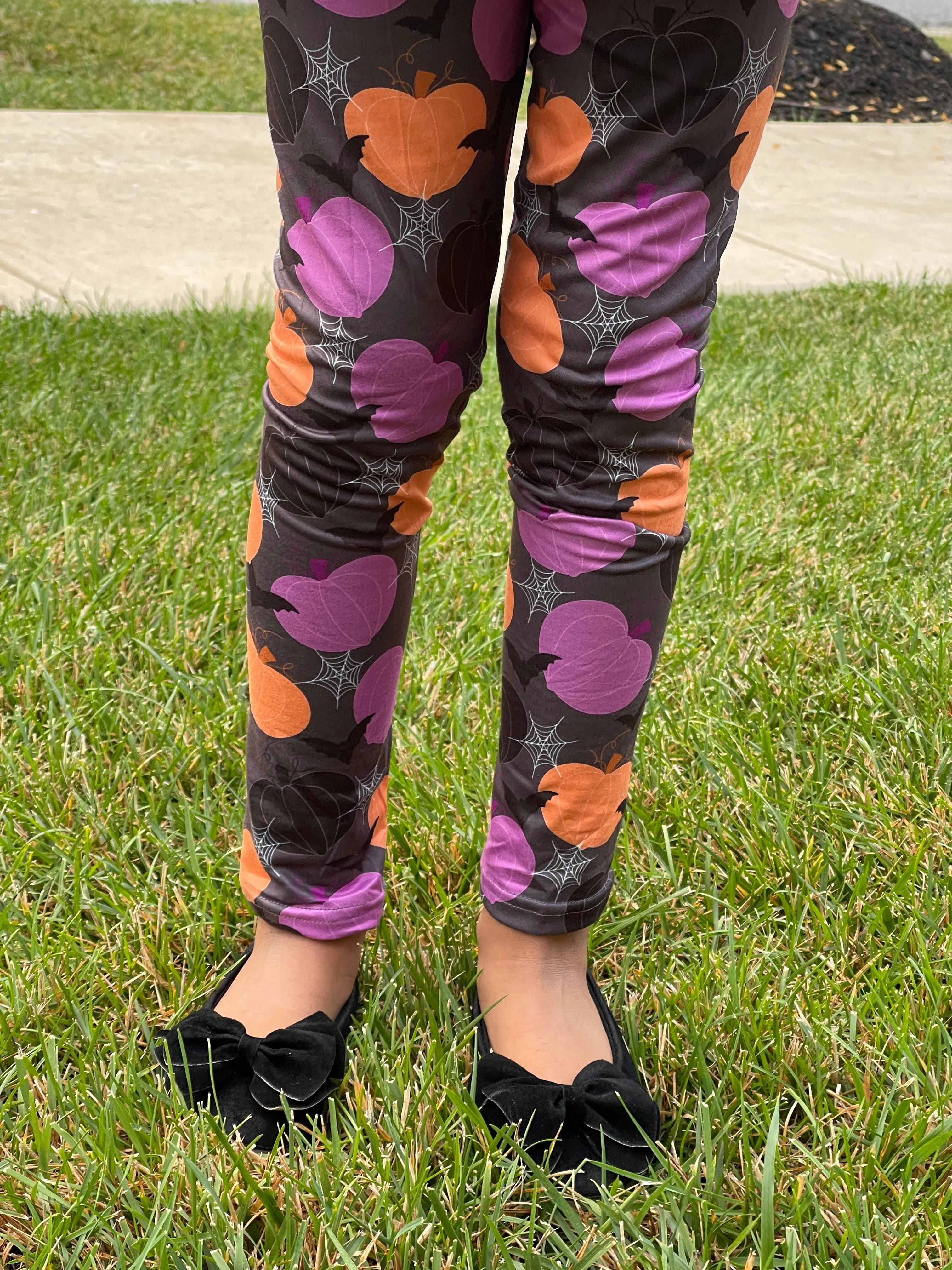 PURPLE PUMPKIN & BATS LEGGINGS