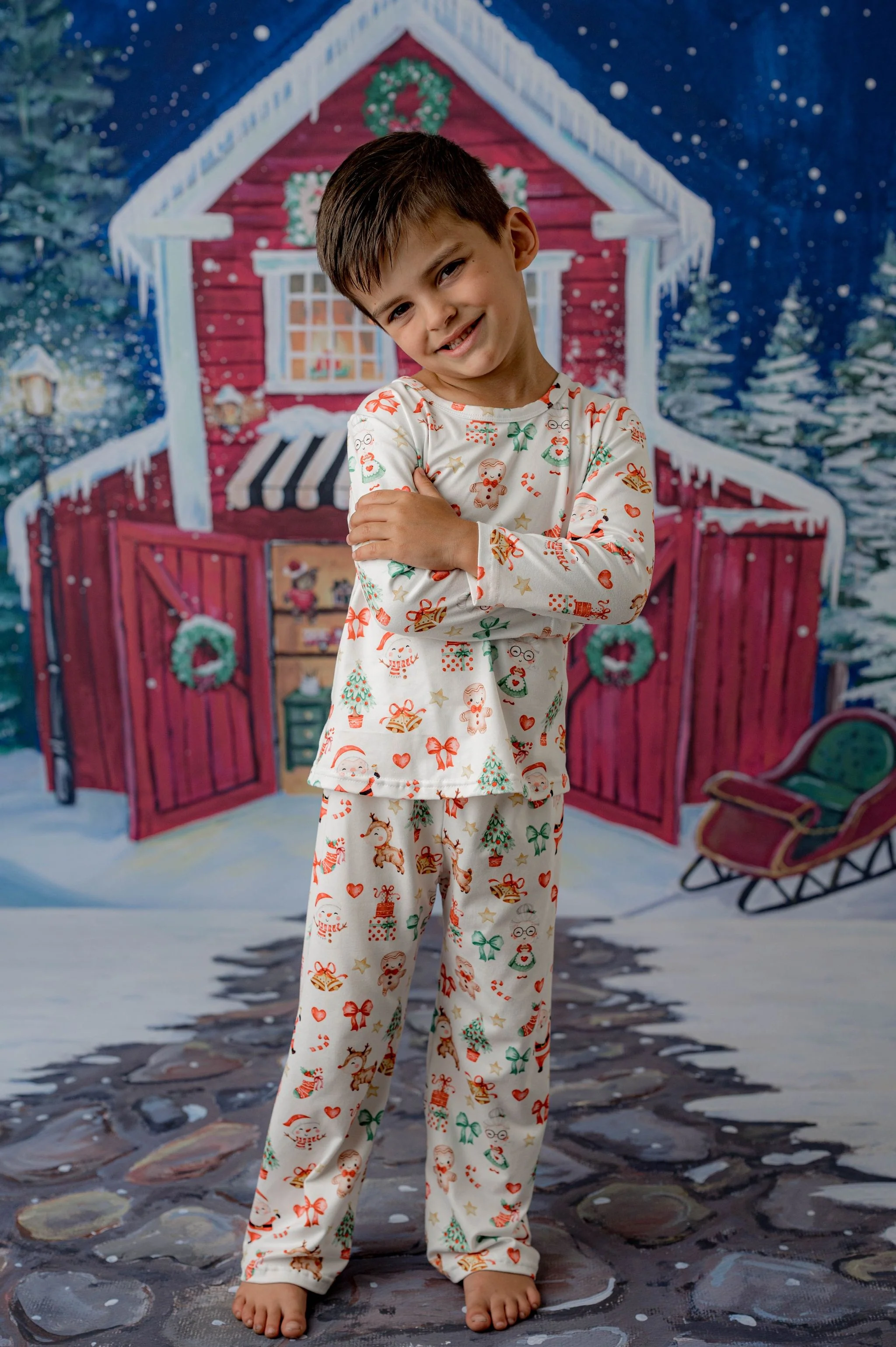 CHRISTMAS SANTA & FRIEND UNISEX PAJAMAS