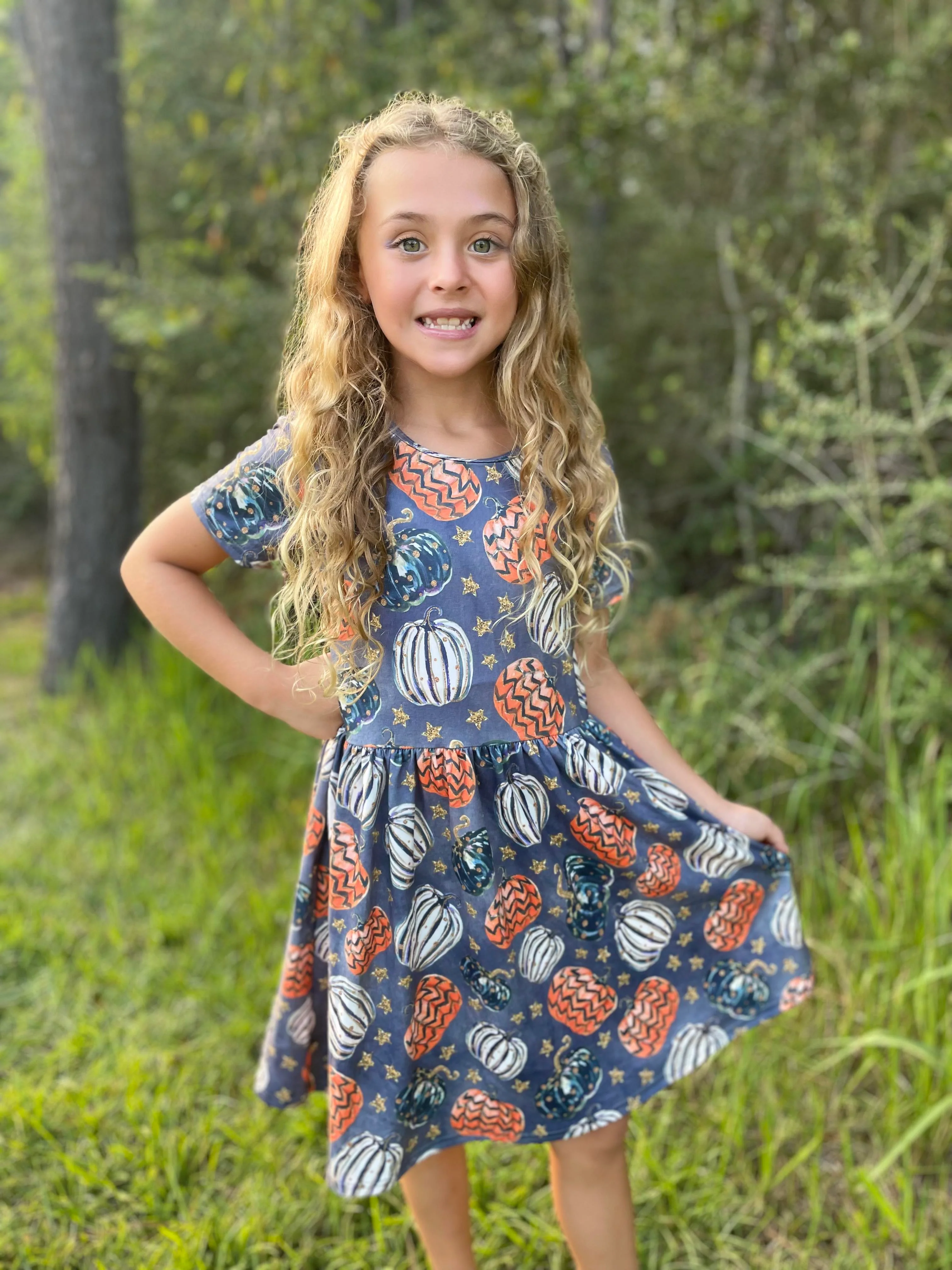 GLITTERY PUMPKINS DRESS