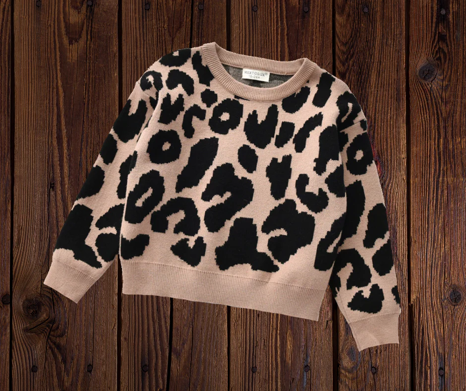 ANIMAL PRINT SWEATER - TAN