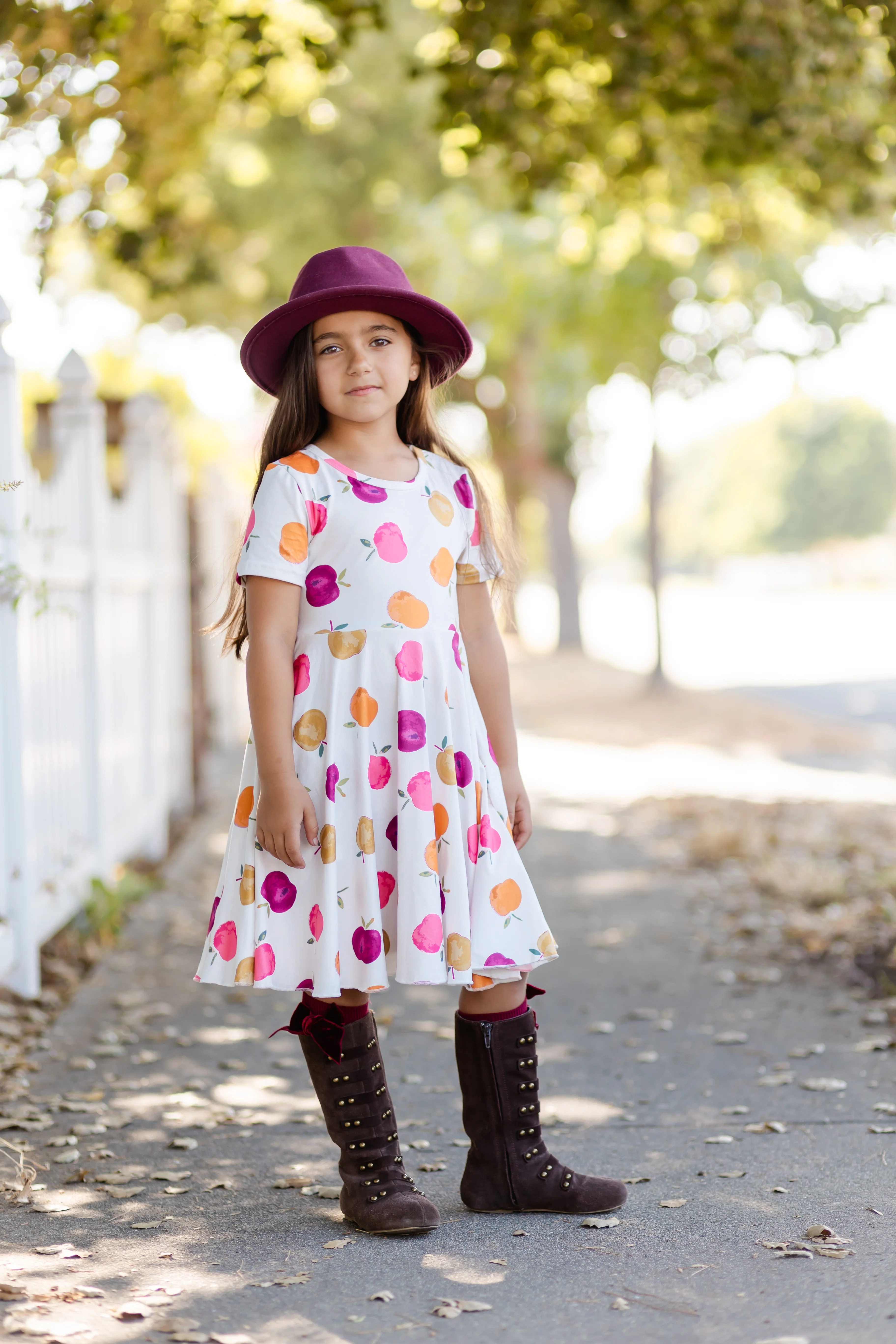 FALL APPLES TWIRLY DRESS