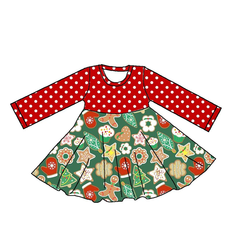 CHRISTMAS COOKIES LONG SLEEVES DRESS