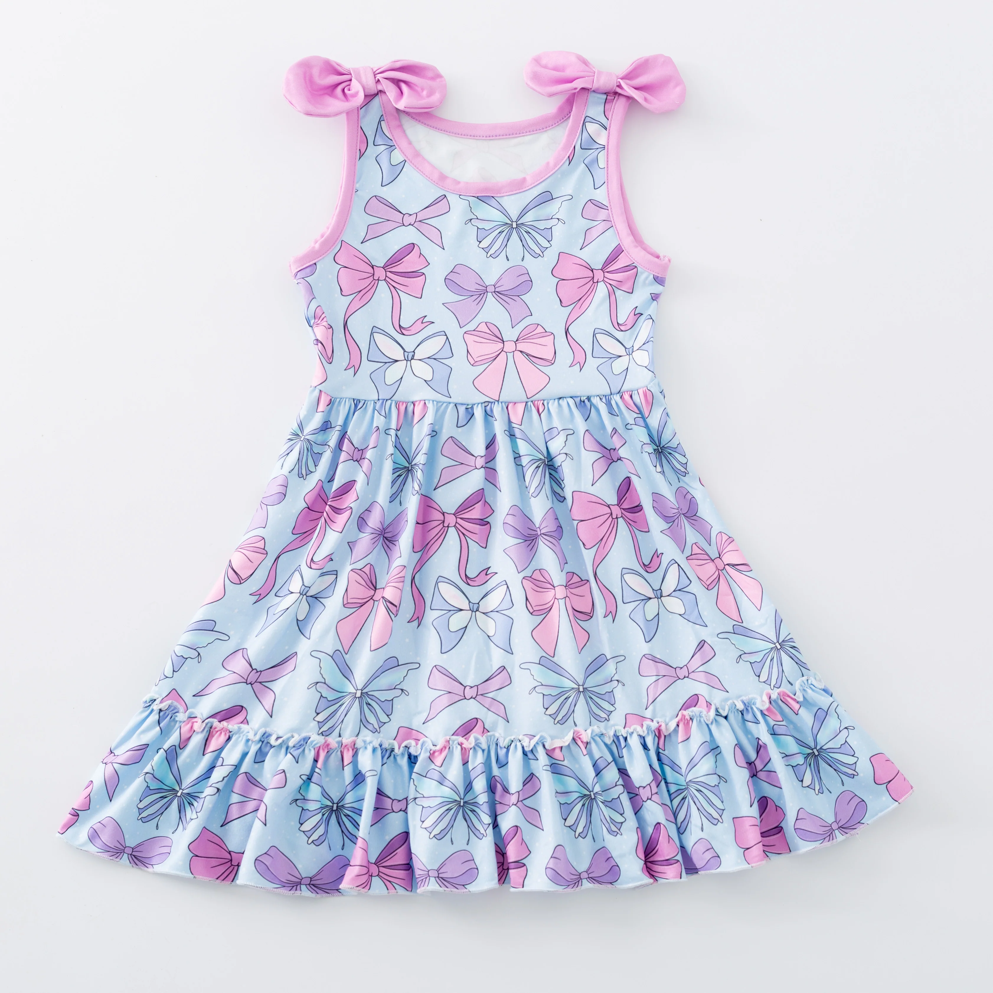 PURPLE & PINK BOWS TANK DRESS