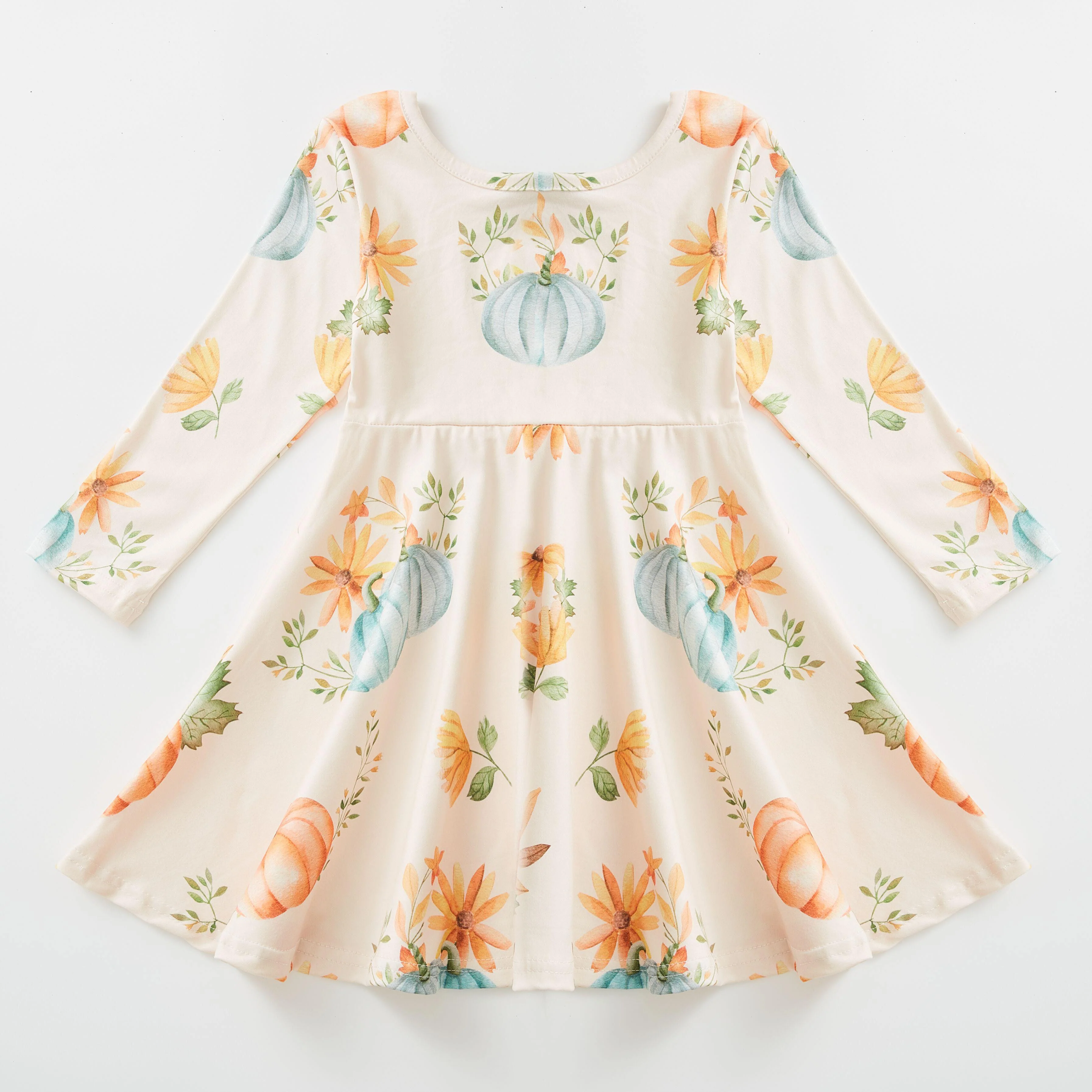 ELLA PUMPKIN FLORAL TWIRL DRESS