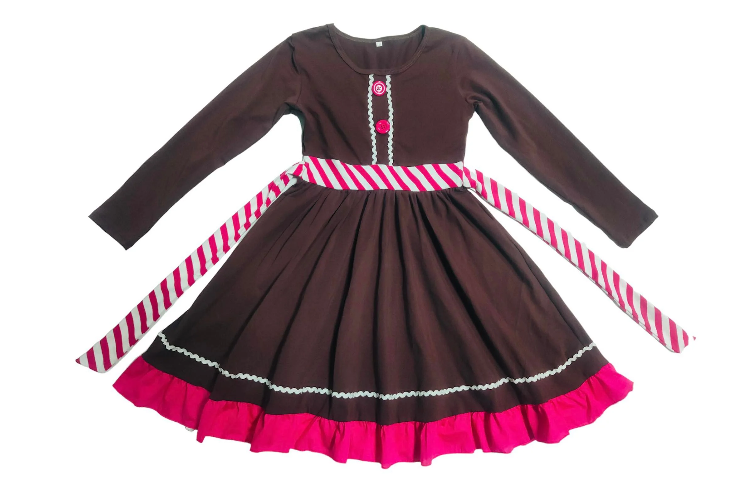 GINGERBREAD COOKIE GIRL TWIRLY DRESS