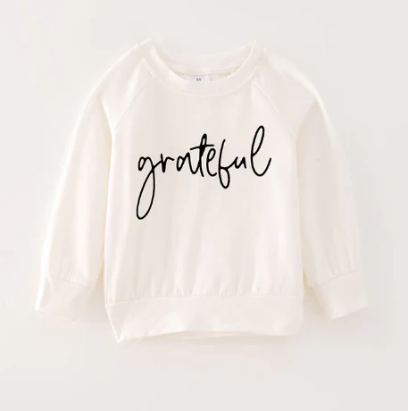 WHITE GRATEFUL CREWNECK TOP