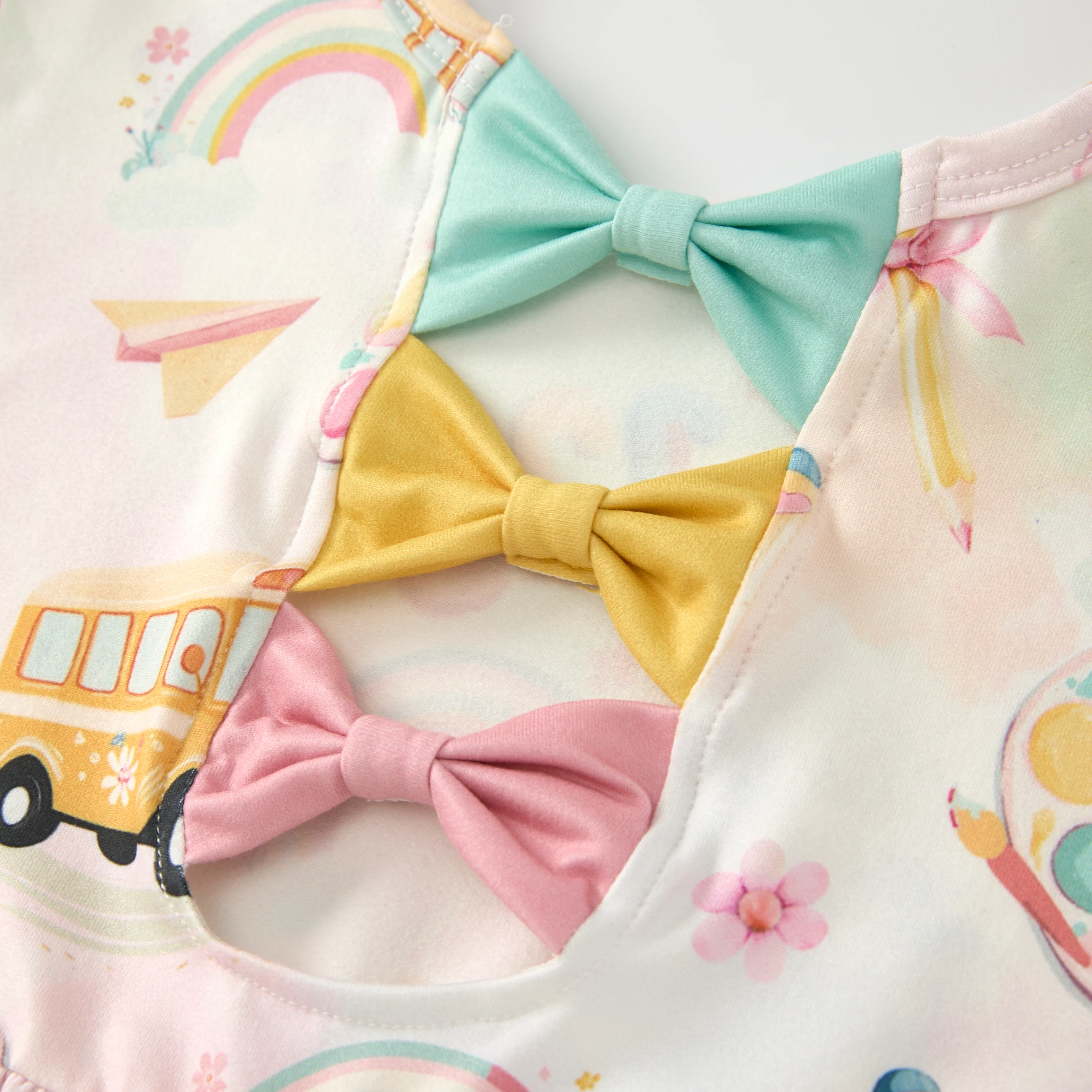 BACK TO SCHOOL BACK BOW RAINBOW DRESS PRE-ORDER