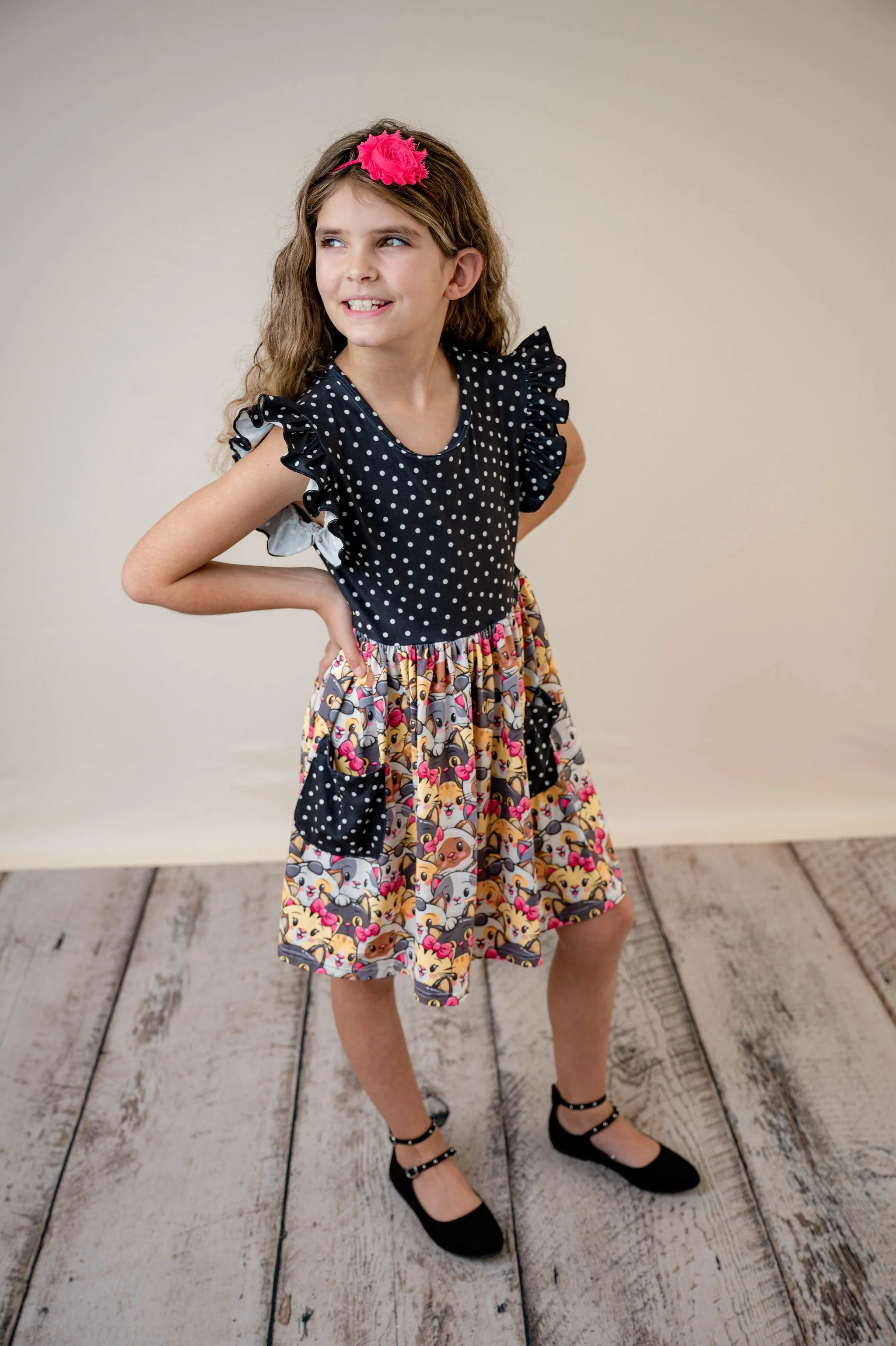 CAT DRESS WITH POCKETS