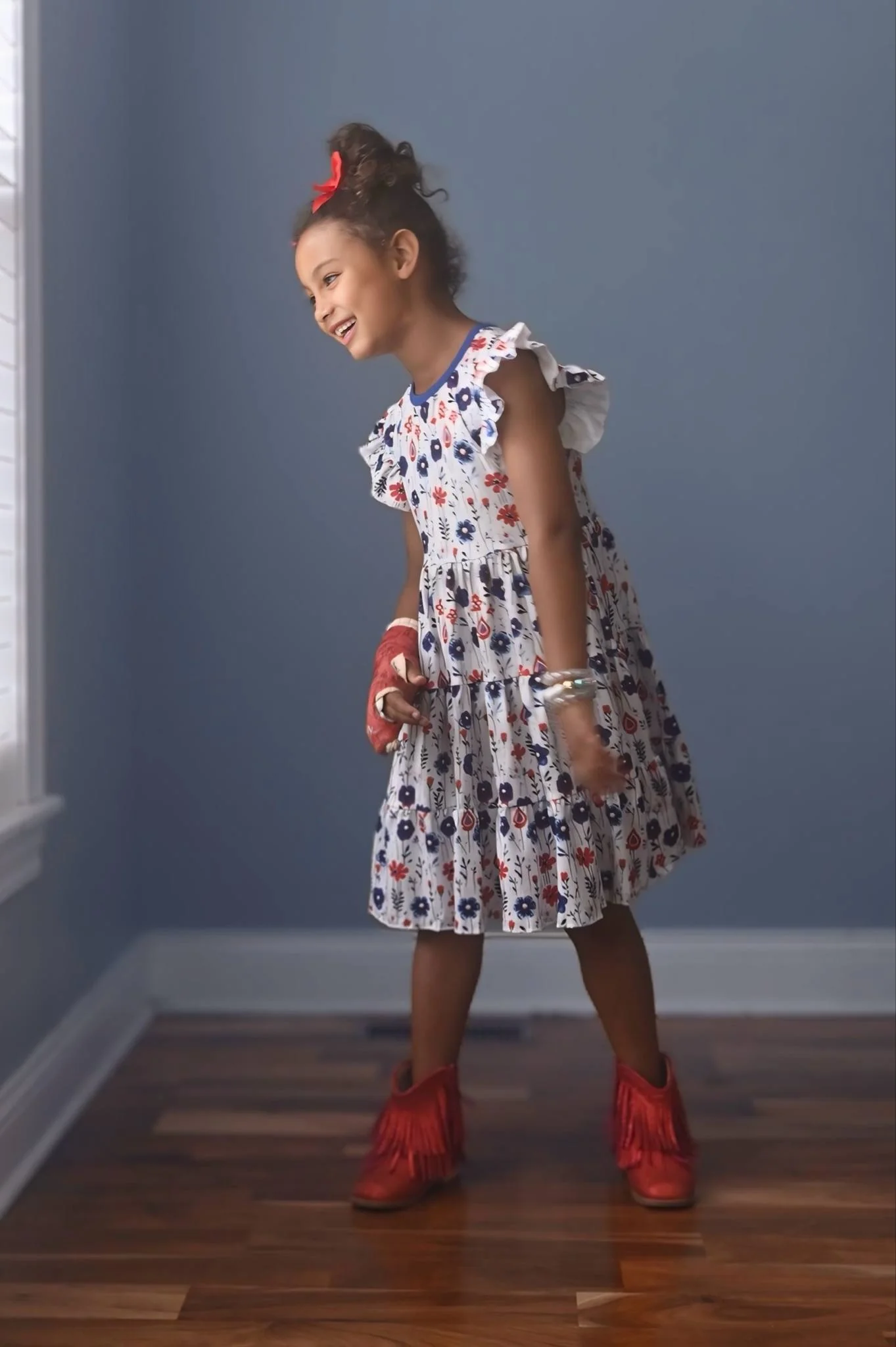 PATRIOTIC BLISS FLORAL DRESS
