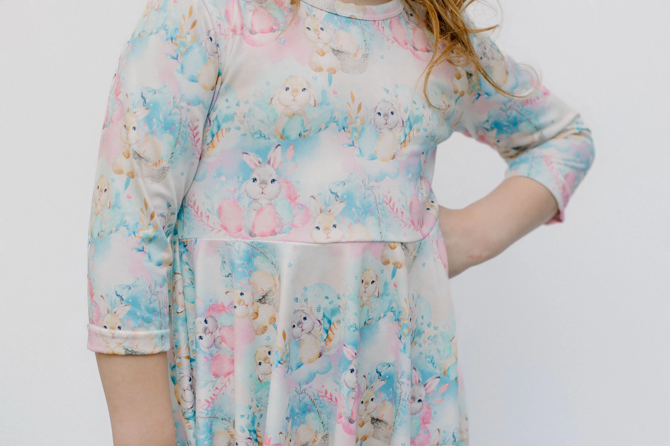 EASTER FLORAL BUNNIES DRESS