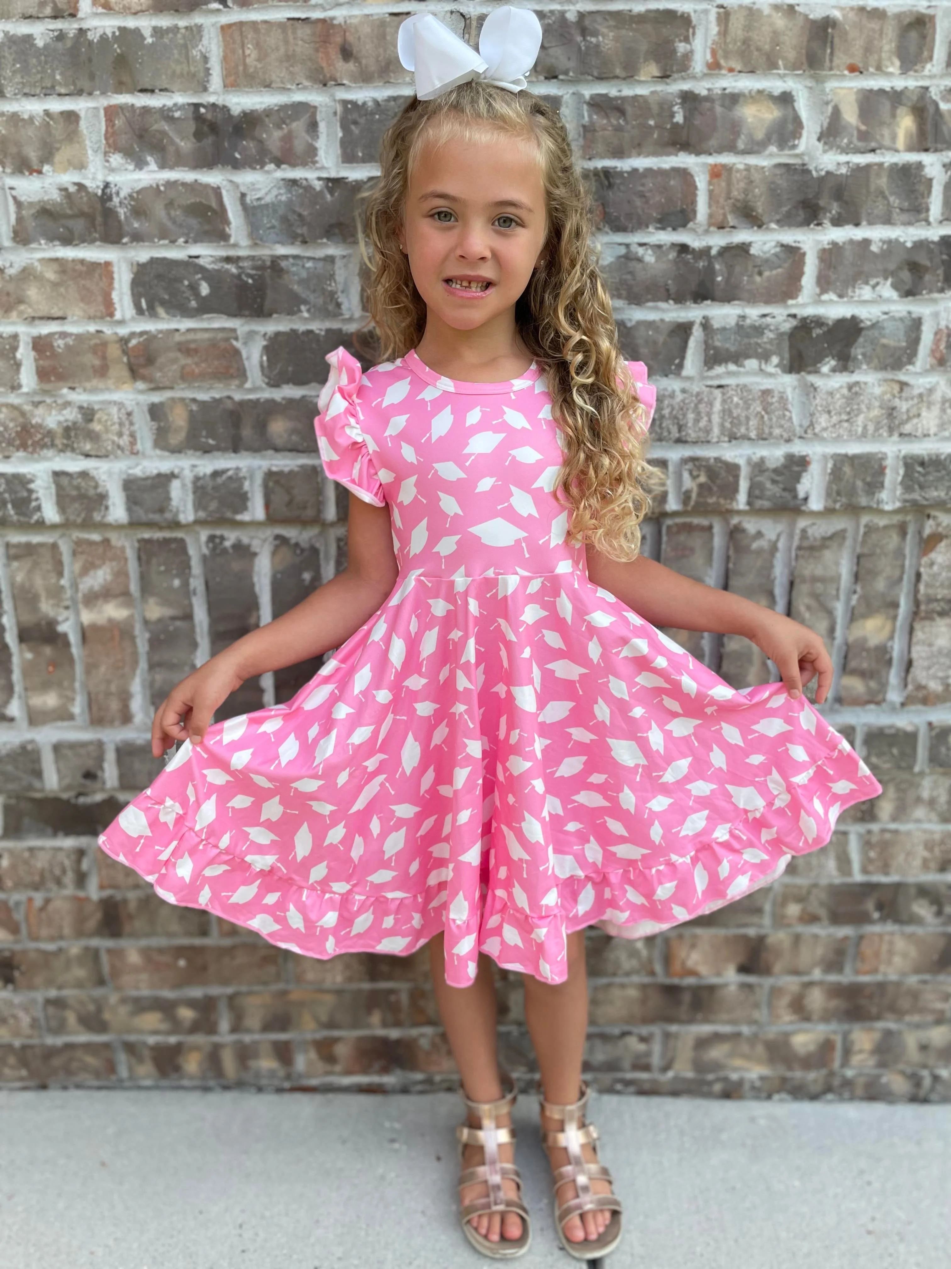 GRADUATION TWIRL DRESS - PINK