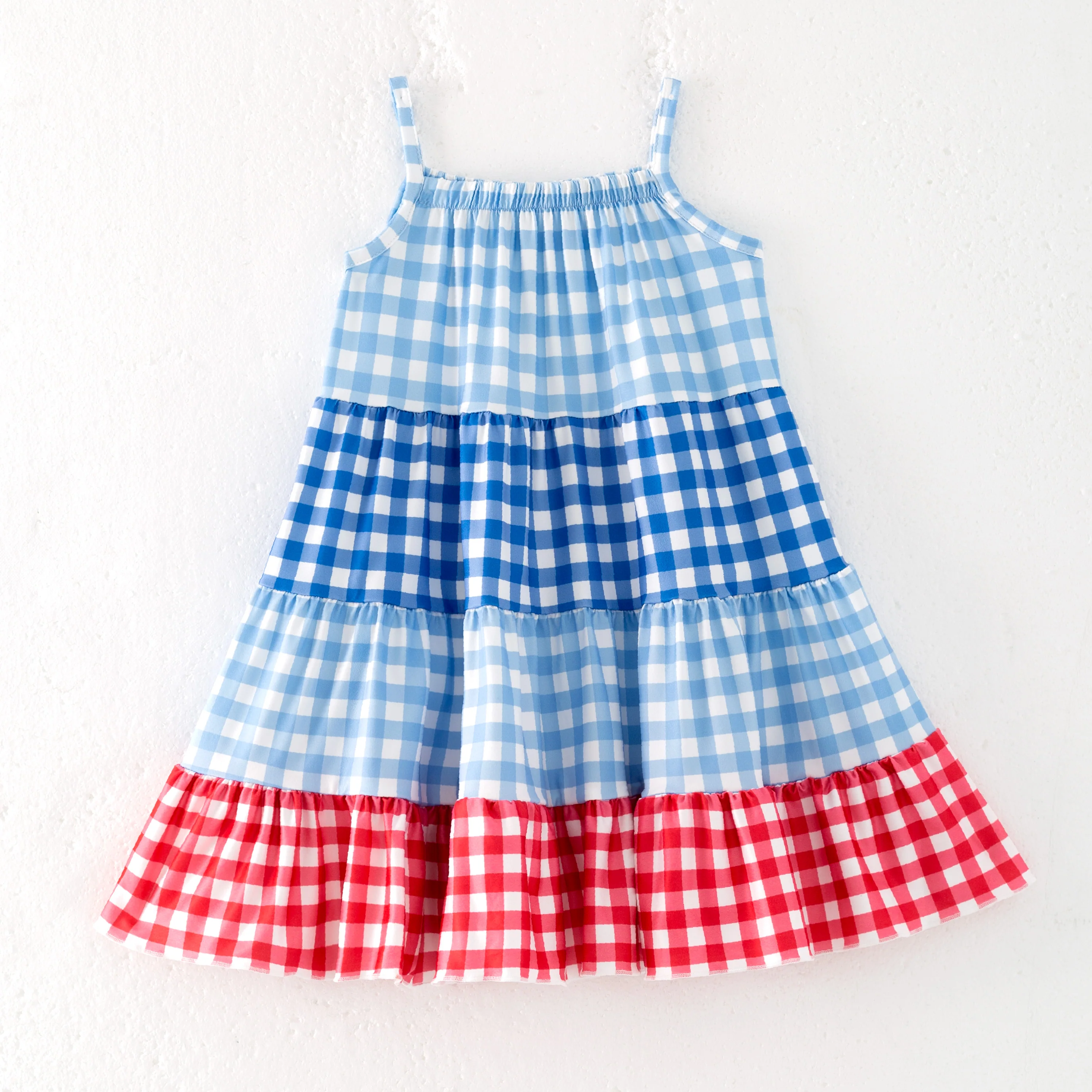 PATRIOTIC GINGHAM LAYER DRESS