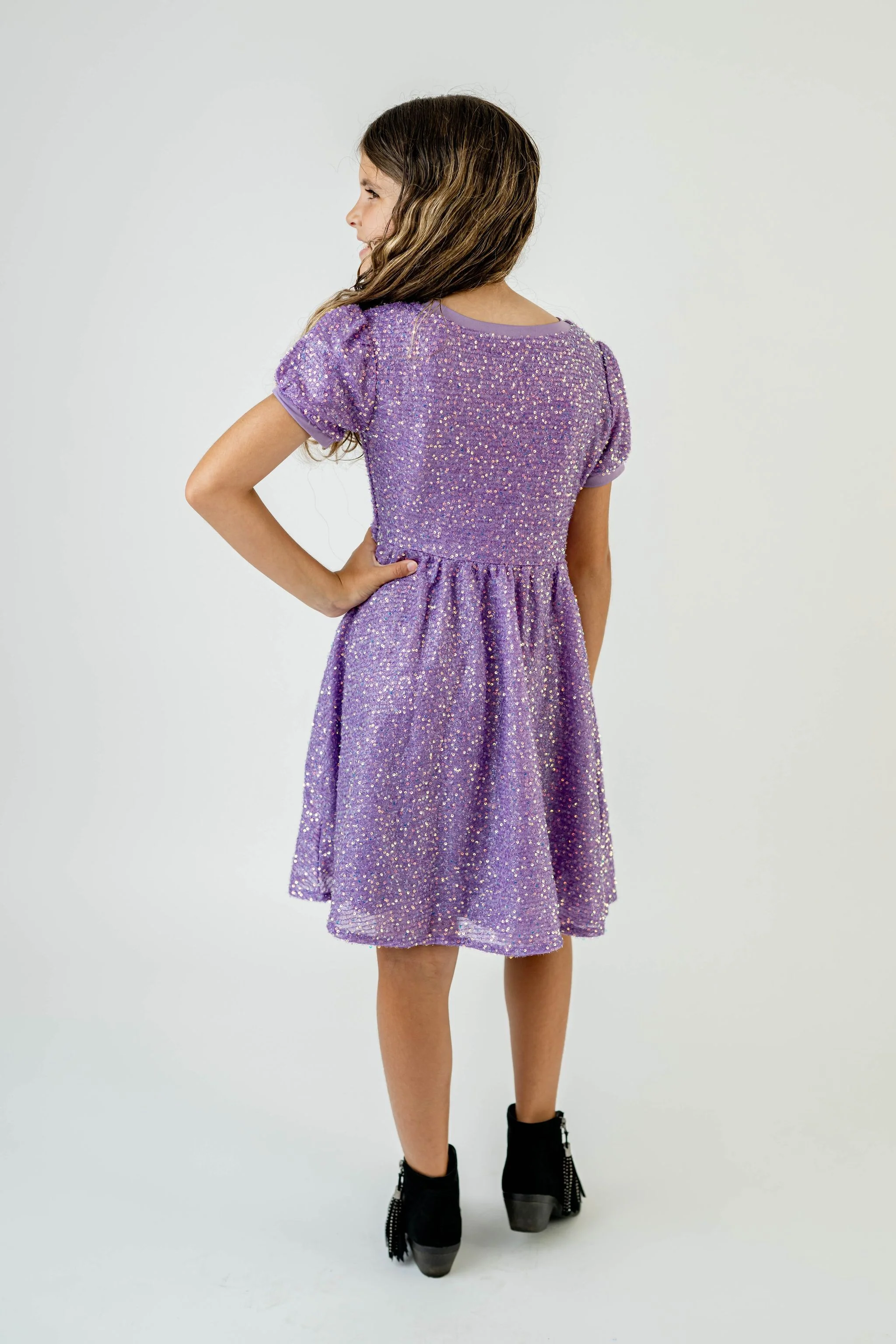 EVA PURPLE SPARKLE DRESS