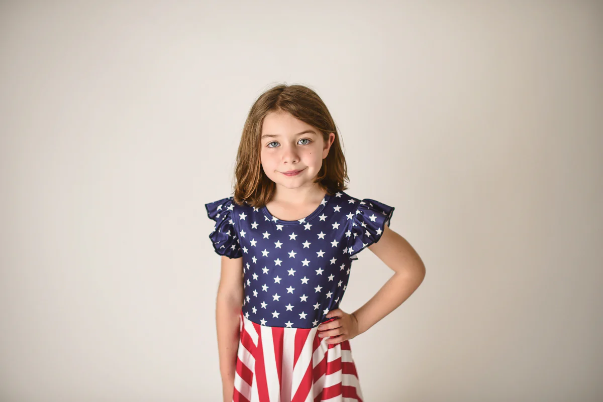 PATRIOTIC STAR & STRIPE TWIRLY DRESS
