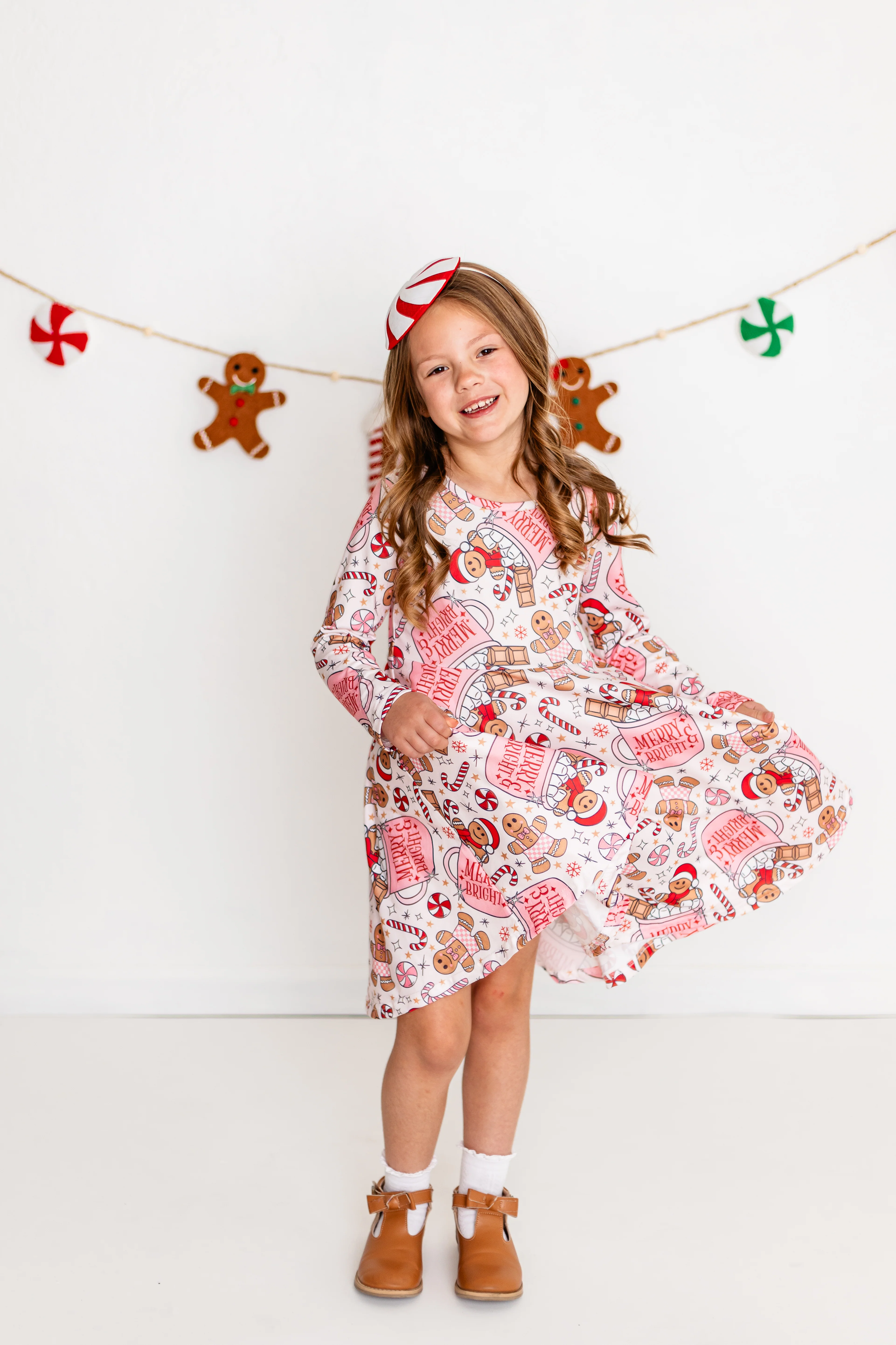 CHRISTMAS GINGERBREAD TWIRL DRESS