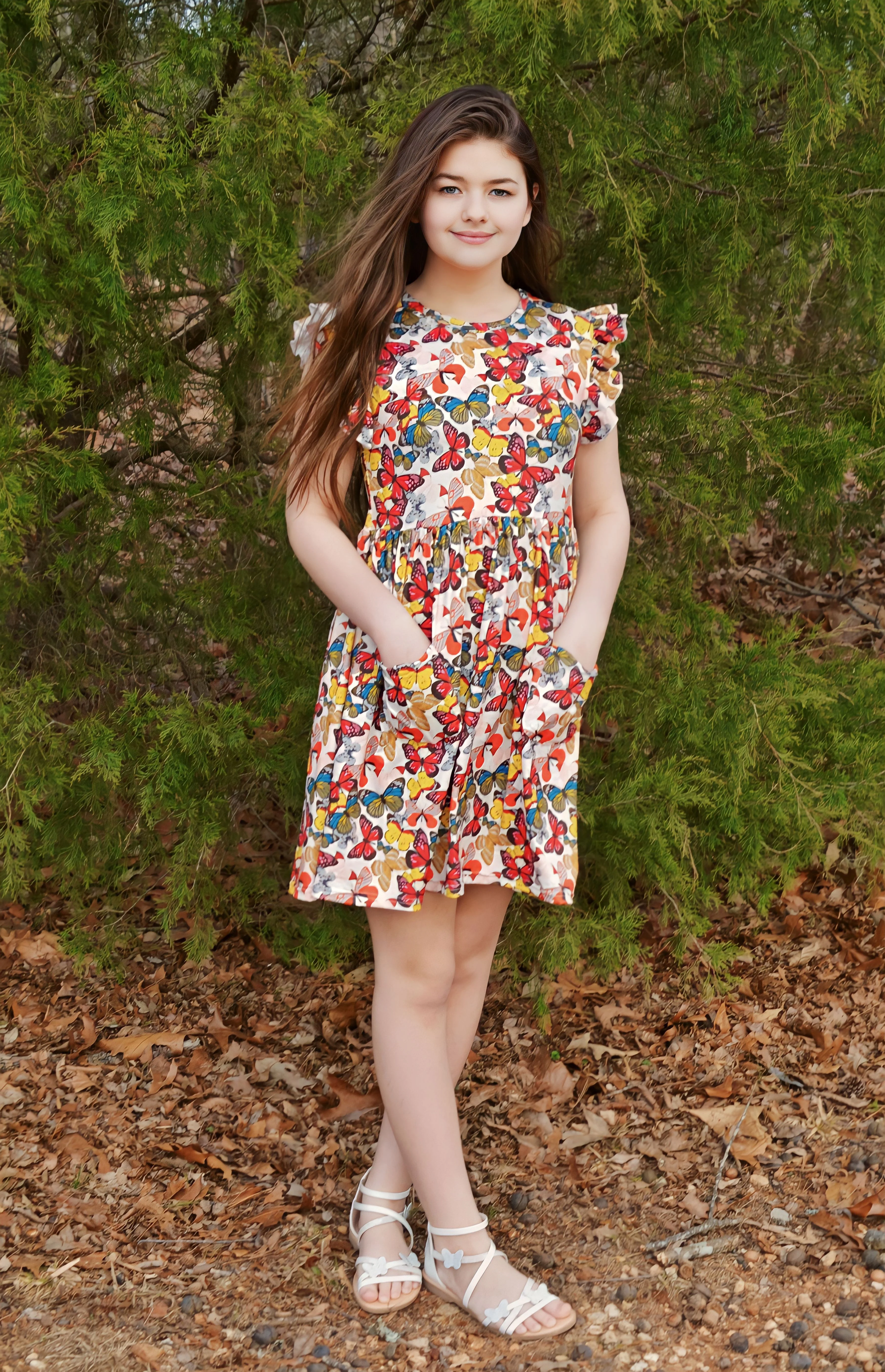 BUTTERFLY DRESS WITH POCKETS