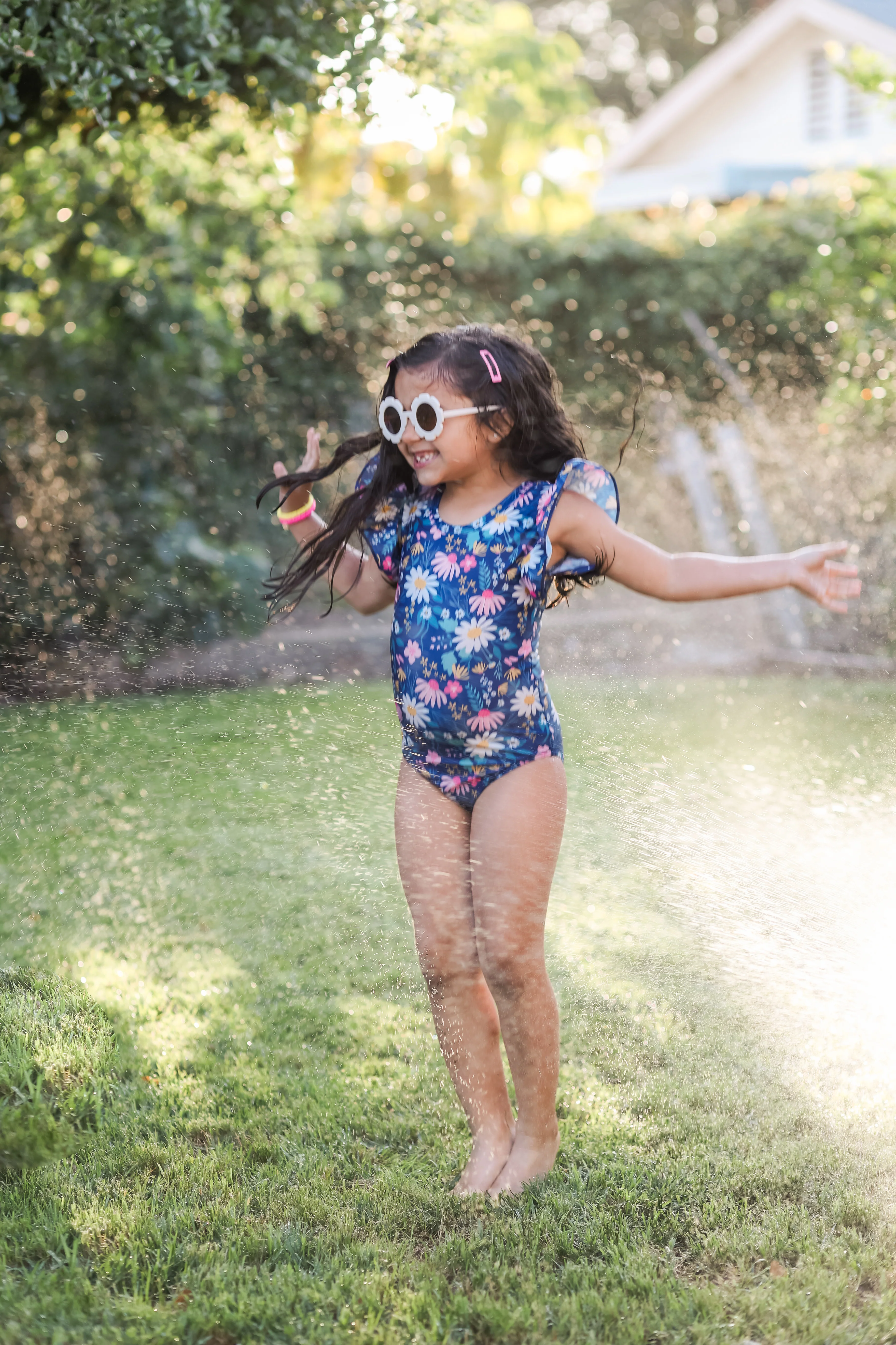 NAVY FLORAL ONE PIECE  SWIMSUIT