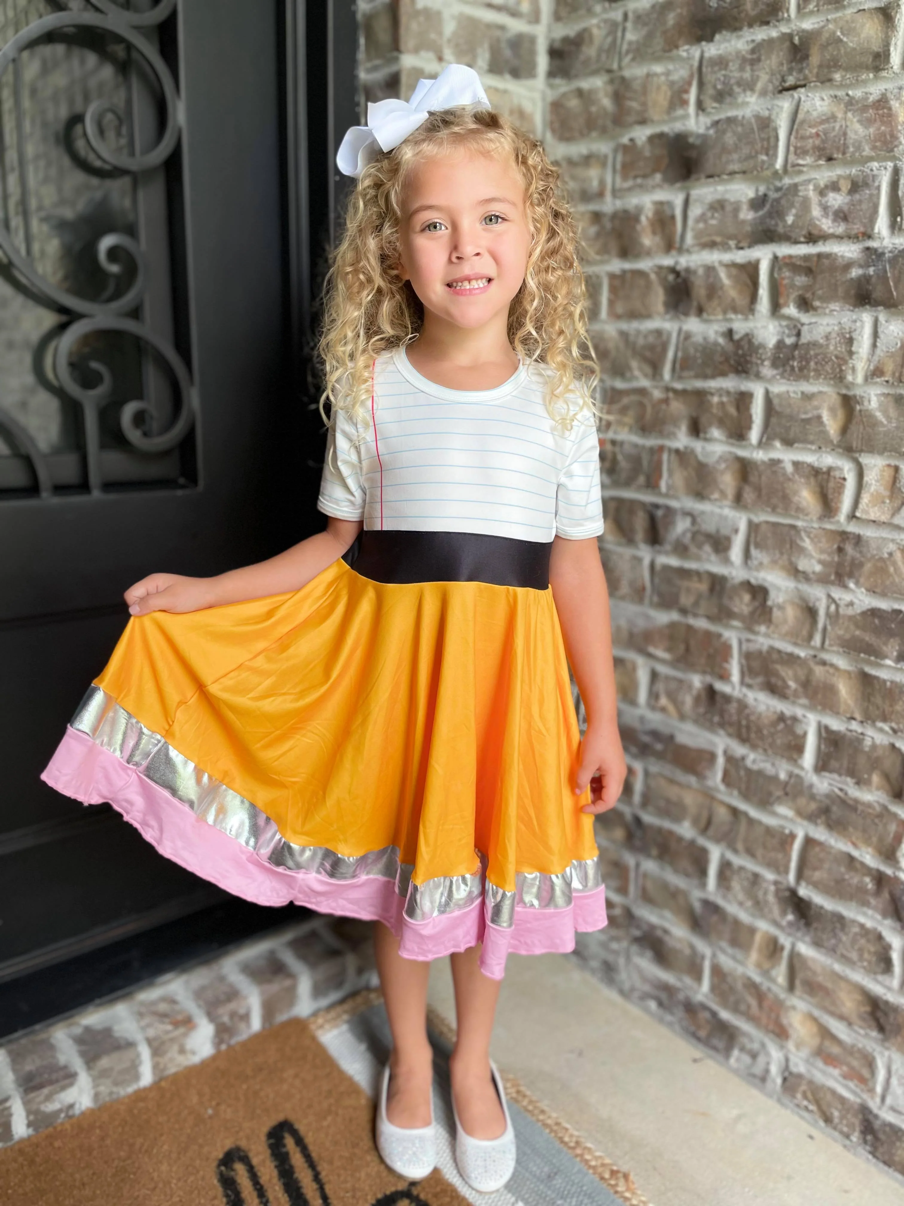 PENCIL TWIRLY DRESS  KIDS & ADULTS PRE-ORDER