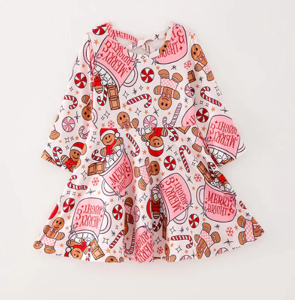 CHRISTMAS GINGERBREAD TWIRL DRESS