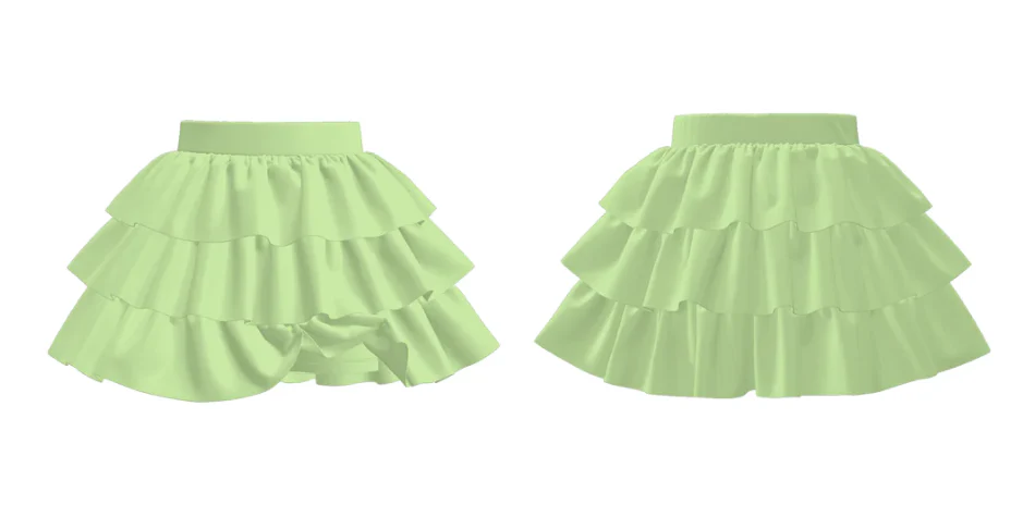 GREEN RUFFLE SKORT - PRESALE