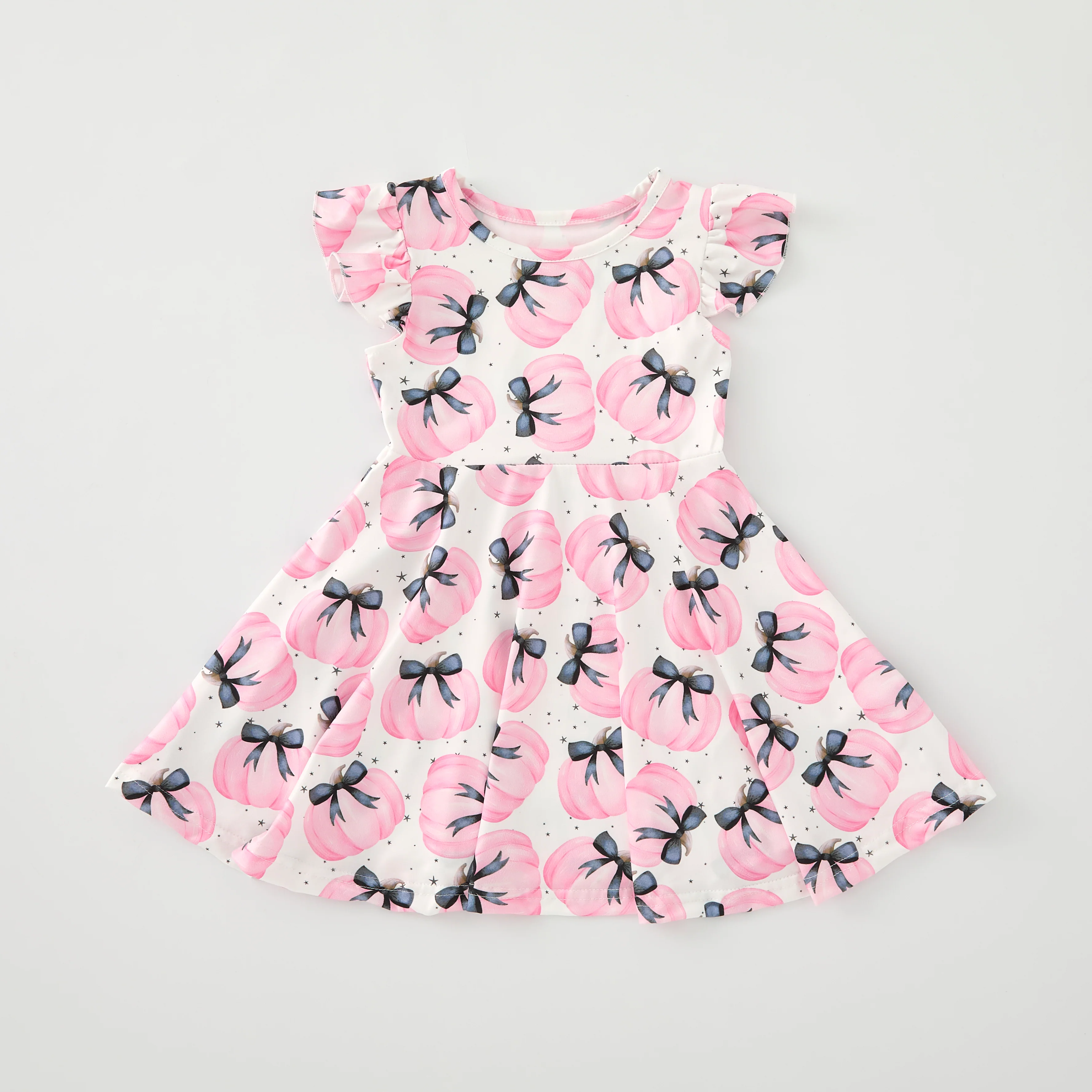 PINK PUMPKIN BOWS DRESS