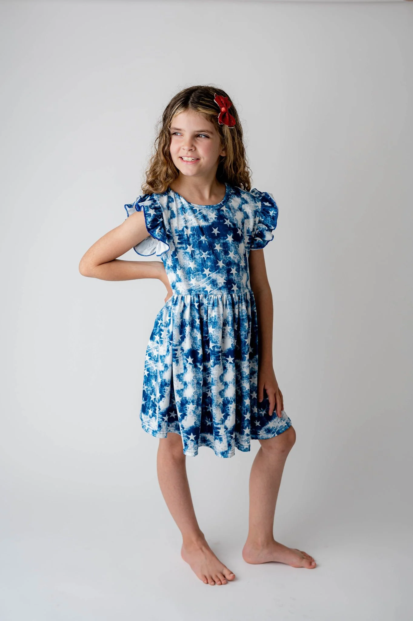 PATRIOTIC TYE DYE STARS DRESS