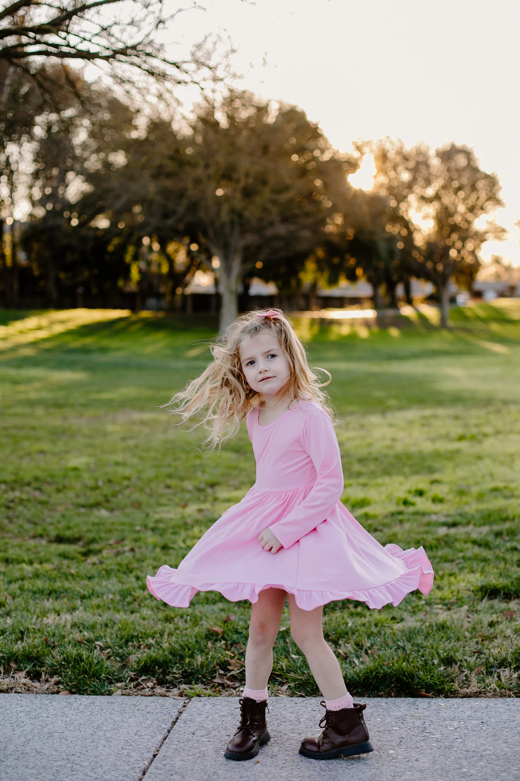 DIXIE TWIRLY DRESS - PINK