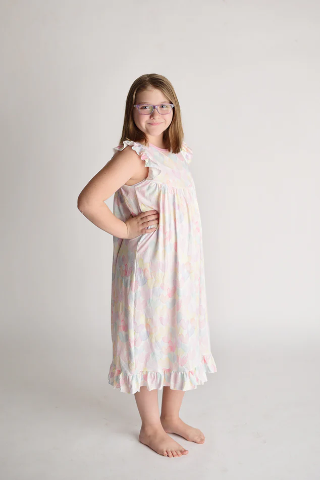 PASTEL HEART FLUTTER NIGHTGOWN