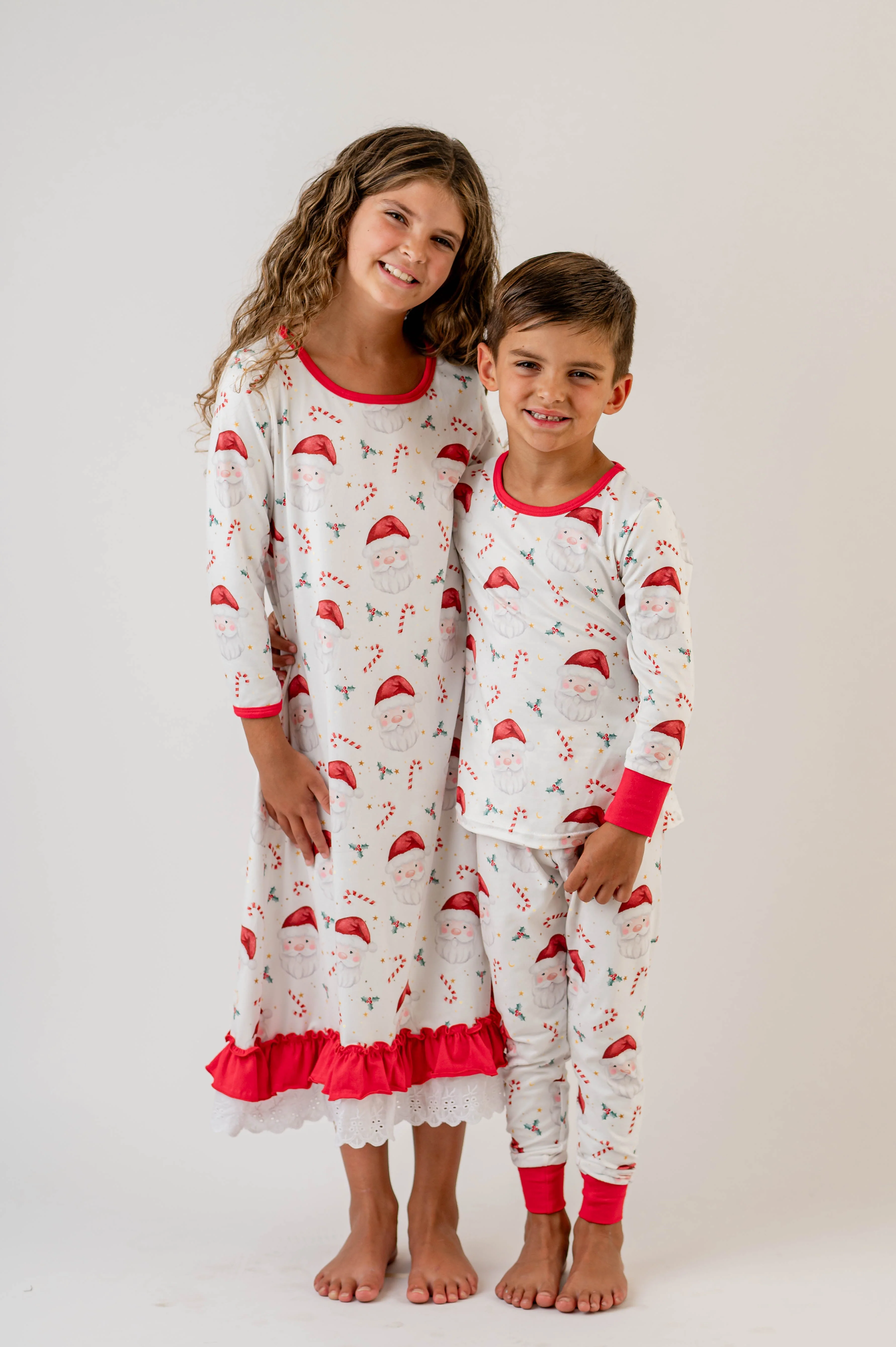 SANTA & CANDY CANE NIGHTGOWN & DOLL NIGHTGOWN