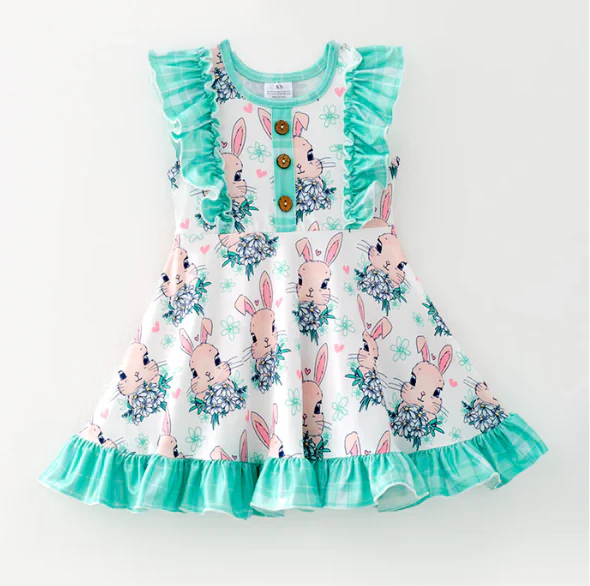 TEAL BUNNY DRESS
