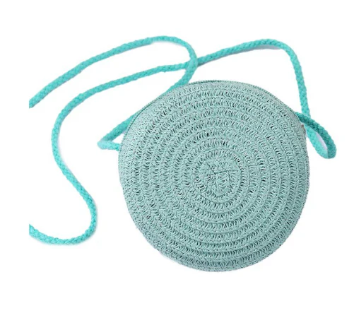 TEAL STRAW BAG