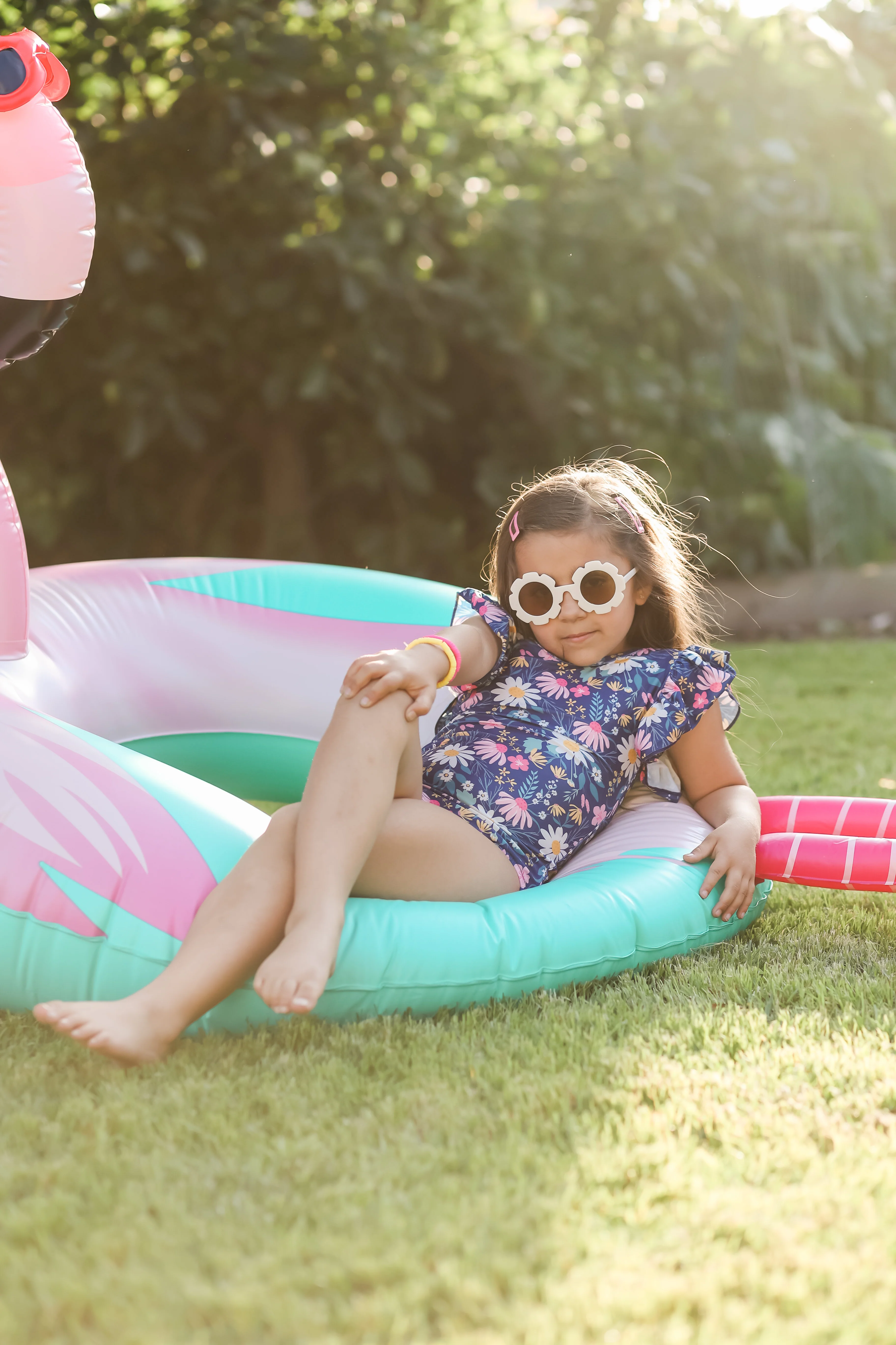 NAVY FLORAL ONE PIECE  SWIMSUIT
