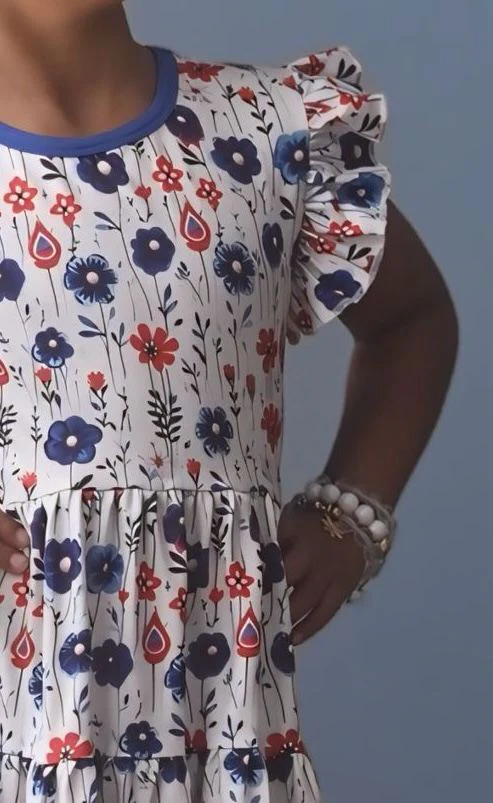 PATRIOTIC BLISS FLORAL DRESS