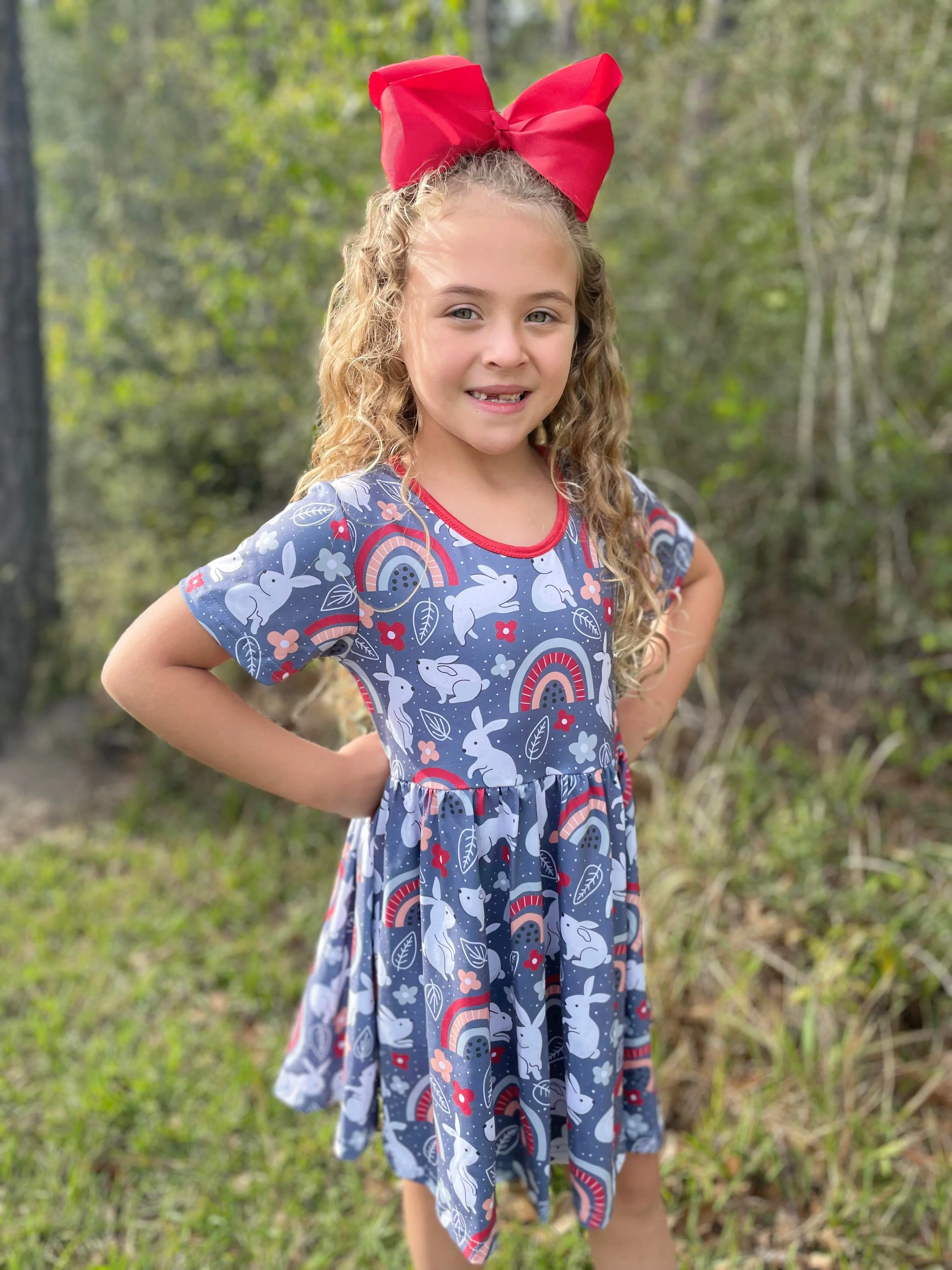 EASTER RAINBOW TWIRL DRESS