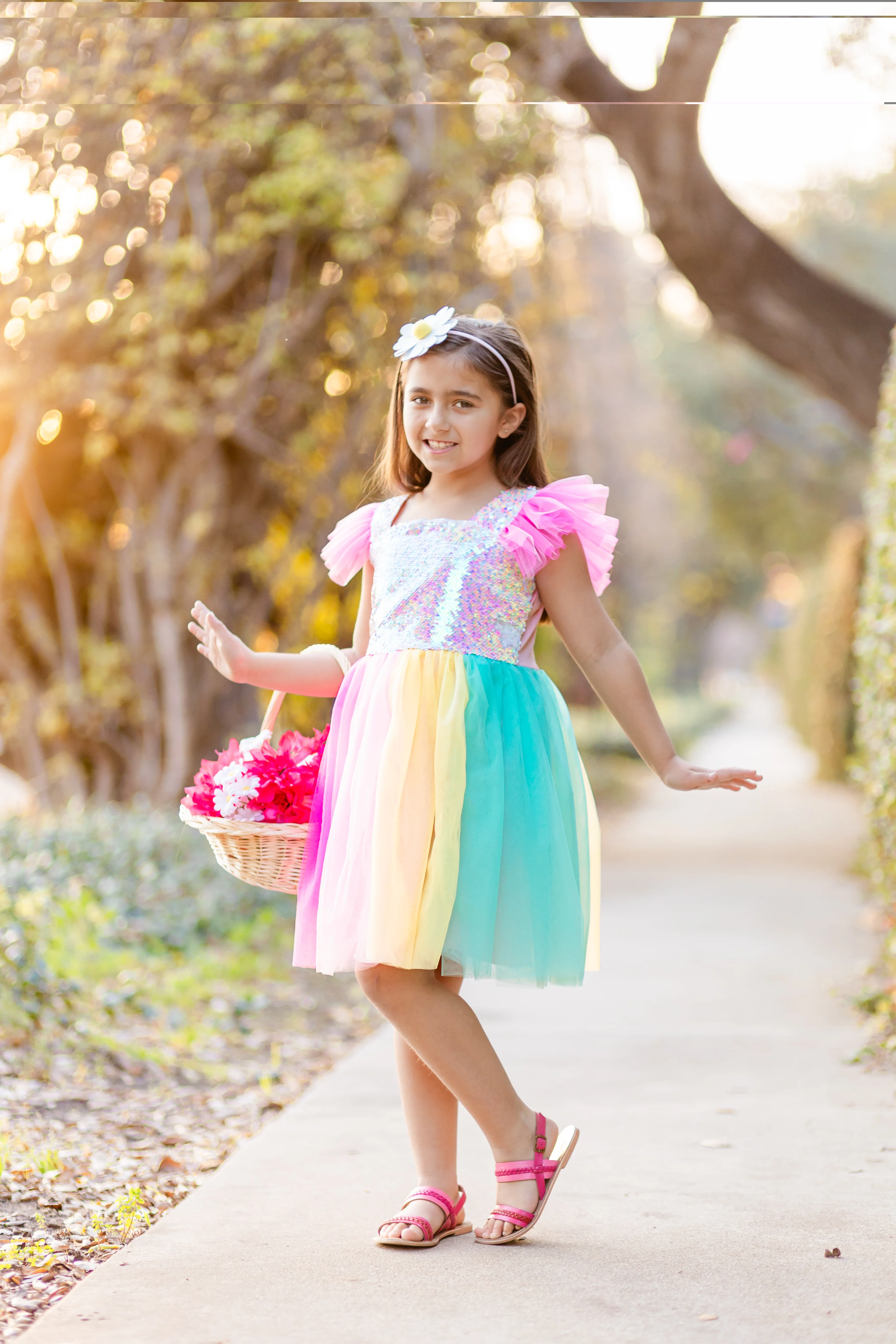 SPRING RAINBOW SPARKLE TUTU DRESS