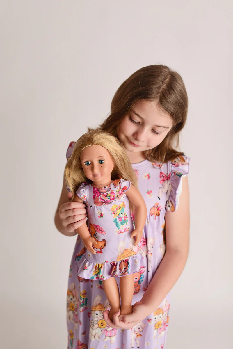 VINTAGE EASTER BUNNY NIGHTGOWN - PURPLE