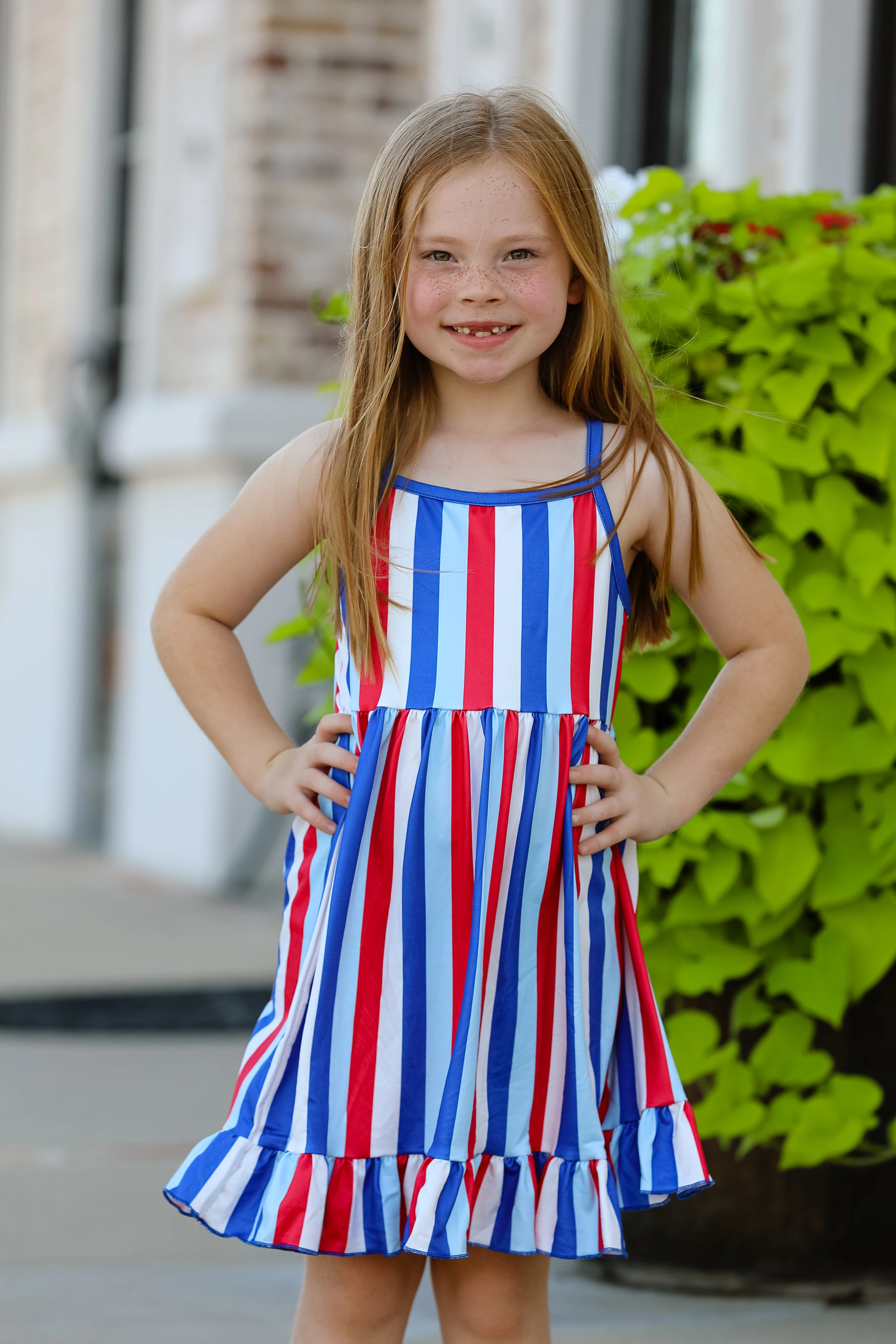 PATRIOTIC STRIPES TANK DRESS