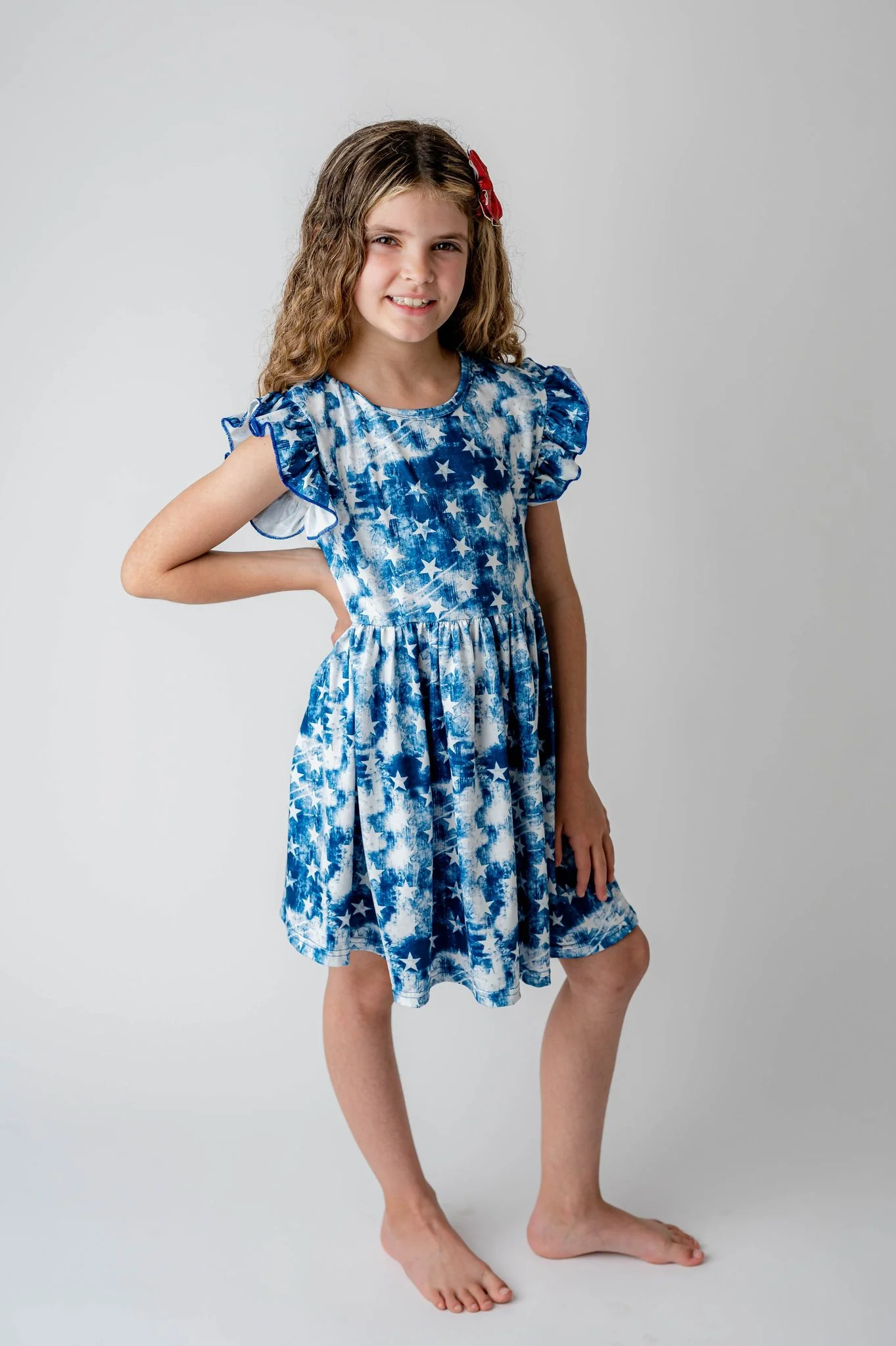PATRIOTIC TYE DYE STARS DRESS
